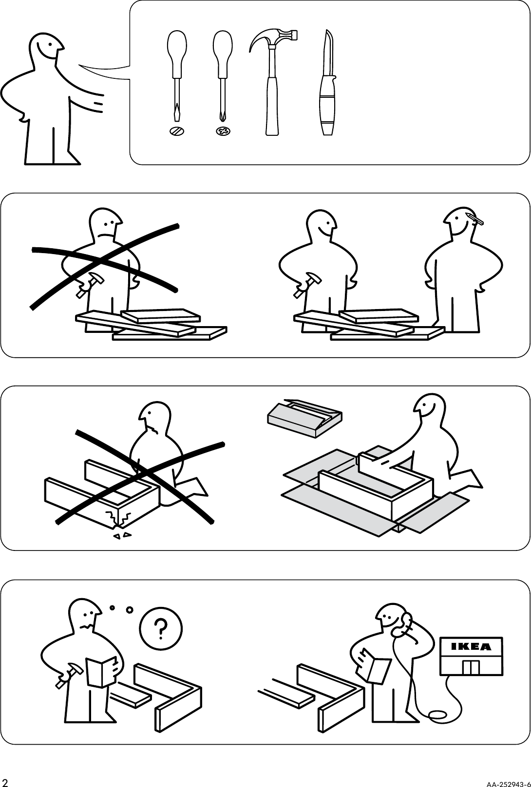 Page 2 of 12 - Ikea Ikea-Bjursta-Dining-Table-45X65-Assembly-Instruction