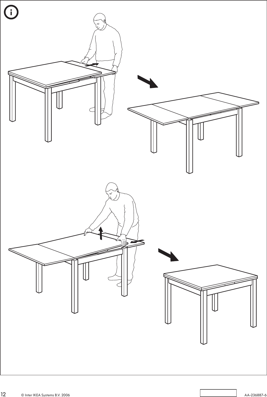 Page 12 of 12 - Ikea Ikea-Bjursta-Extendable-Dining-Table-20-28-35-X35-Assembly-Instruction
