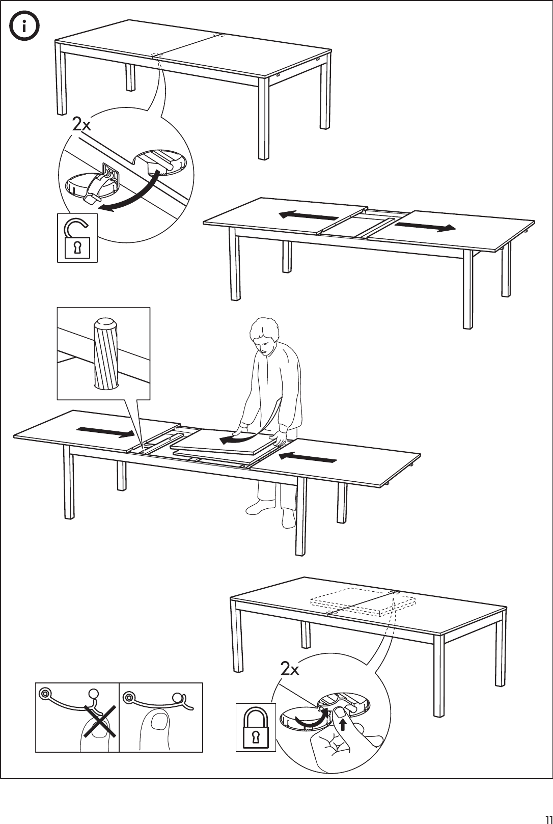 Page 11 of 12 - Ikea Ikea-Bjursta-Extendable-Dining-Table-94-114-133X43-Assembly-Instruction