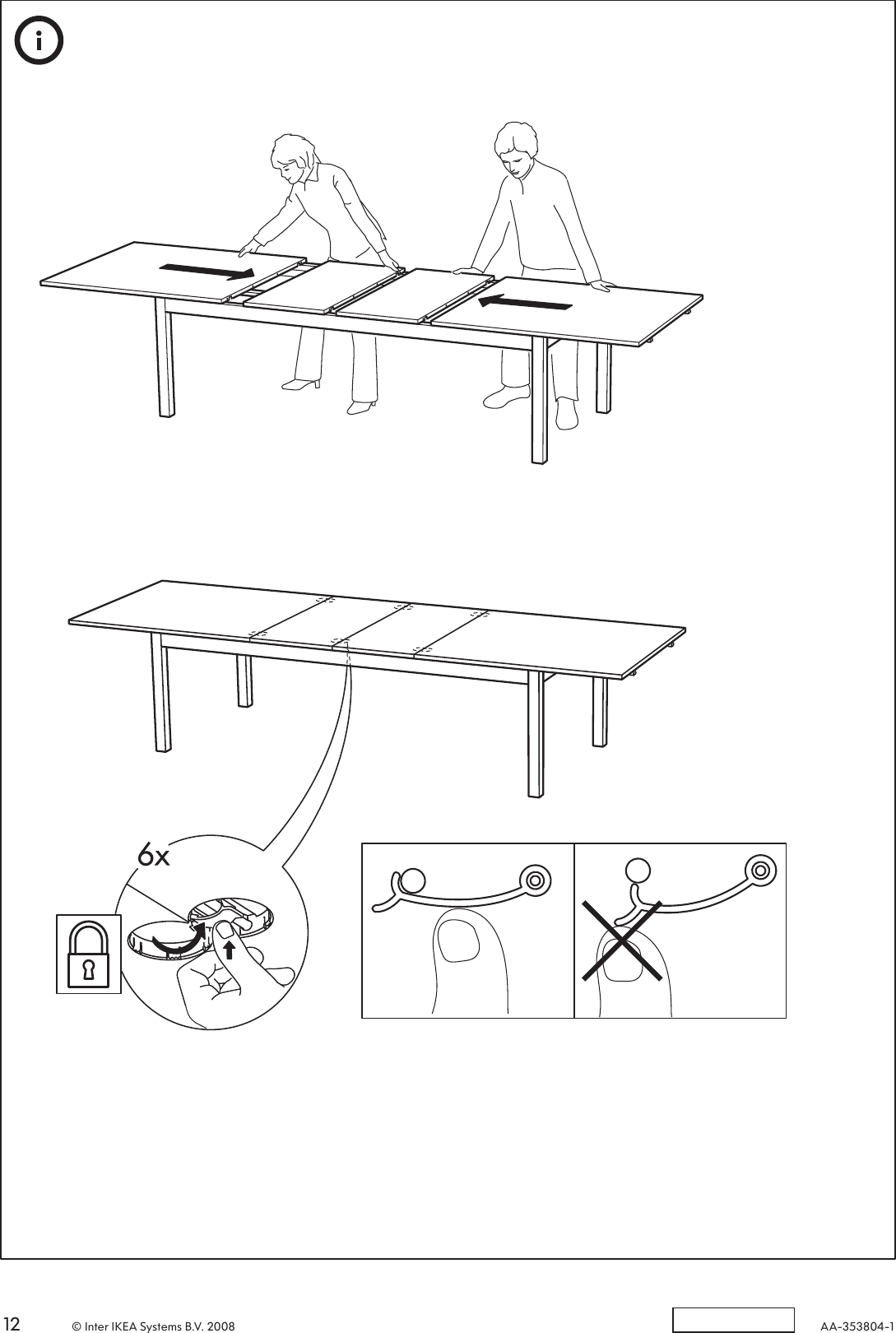 Page 12 of 12 - Ikea Ikea-Bjursta-Extendable-Dining-Table-94-114-133X43-Assembly-Instruction