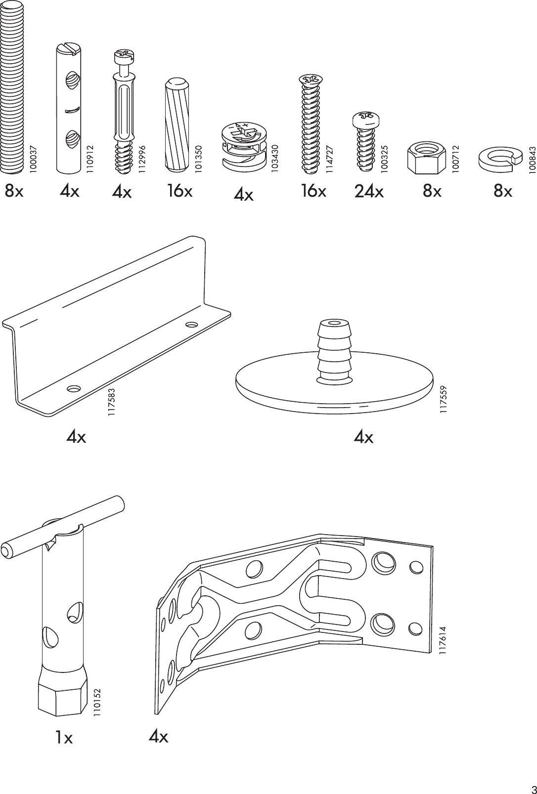 Page 3 of 12 - Ikea Ikea-Bjursta-Extendable-Dining-Table-94-114-133X43-Assembly-Instruction