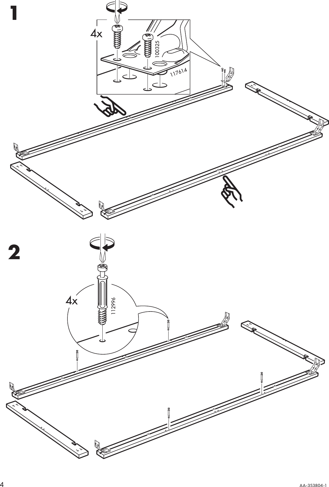 Page 4 of 12 - Ikea Ikea-Bjursta-Extendable-Dining-Table-94-114-133X43-Assembly-Instruction