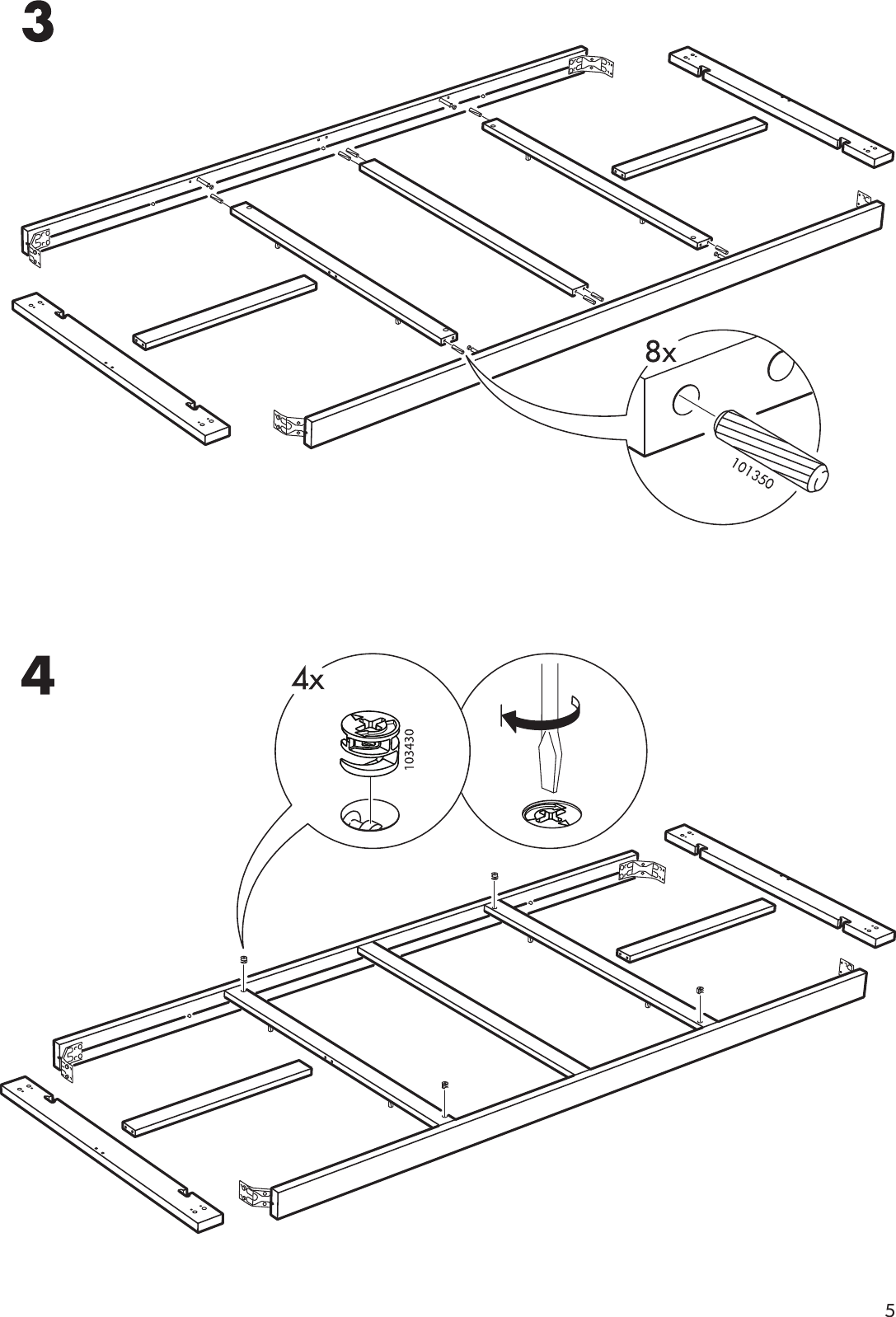 Page 5 of 12 - Ikea Ikea-Bjursta-Extendable-Dining-Table-94-114-133X43-Assembly-Instruction