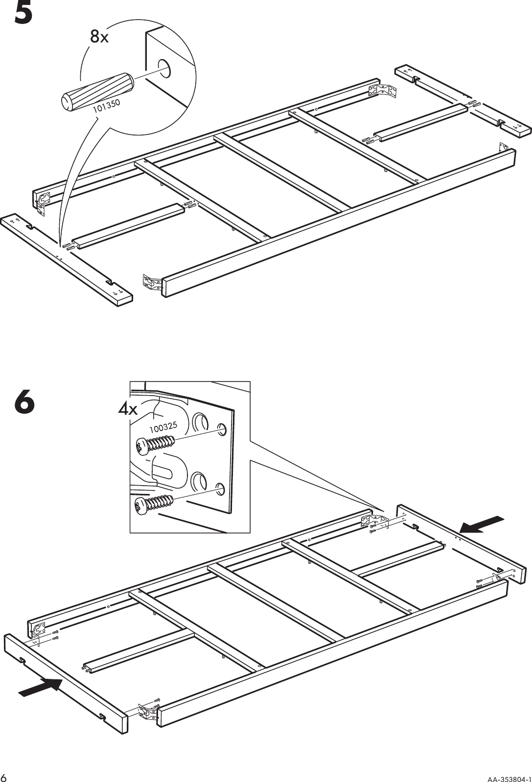 Page 6 of 12 - Ikea Ikea-Bjursta-Extendable-Dining-Table-94-114-133X43-Assembly-Instruction