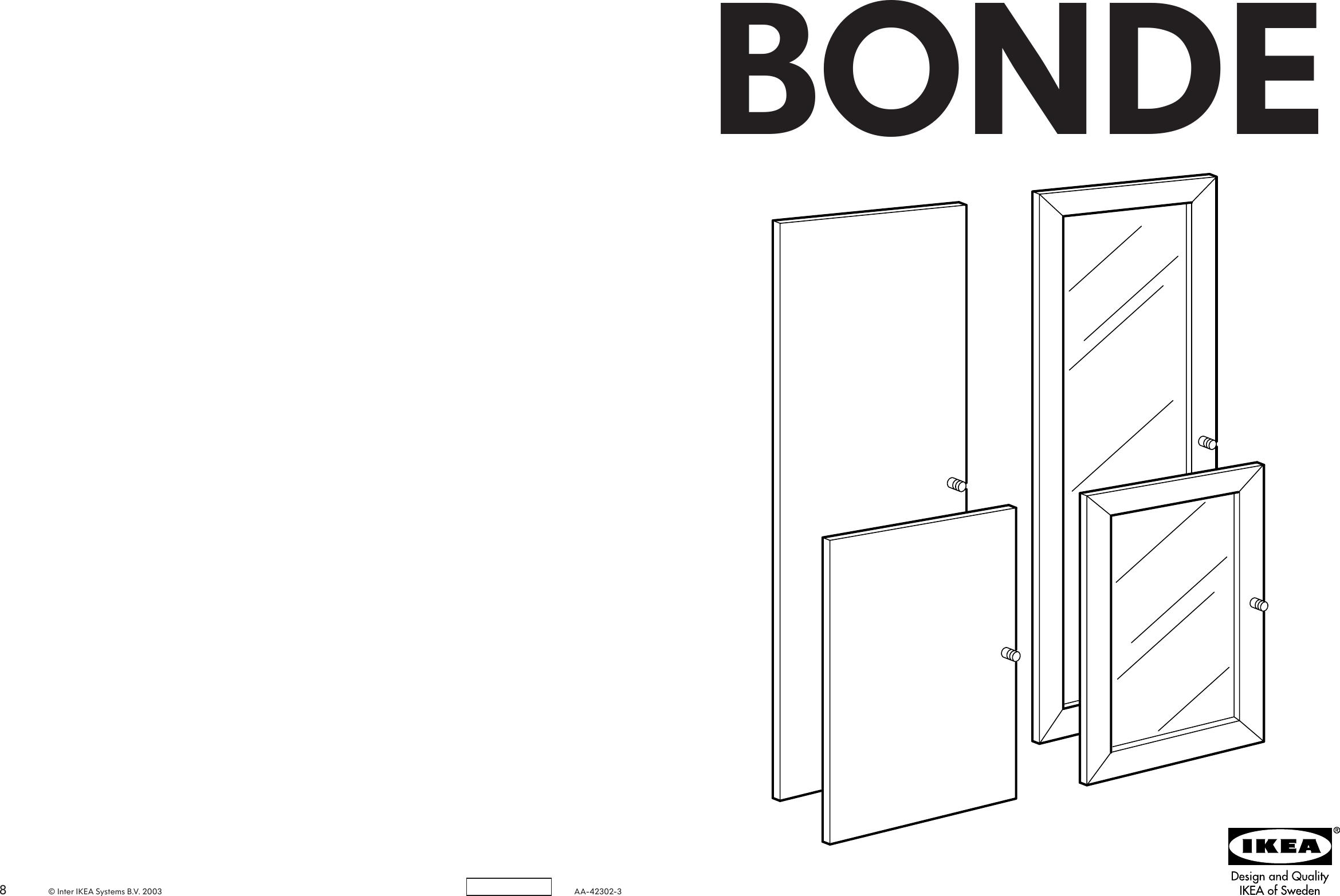 Page 1 of 4 - Ikea Ikea-Bonde-Door-14X55-Assembly-Instruction-3  Ikea-bonde-door-14x55-assembly-instruction