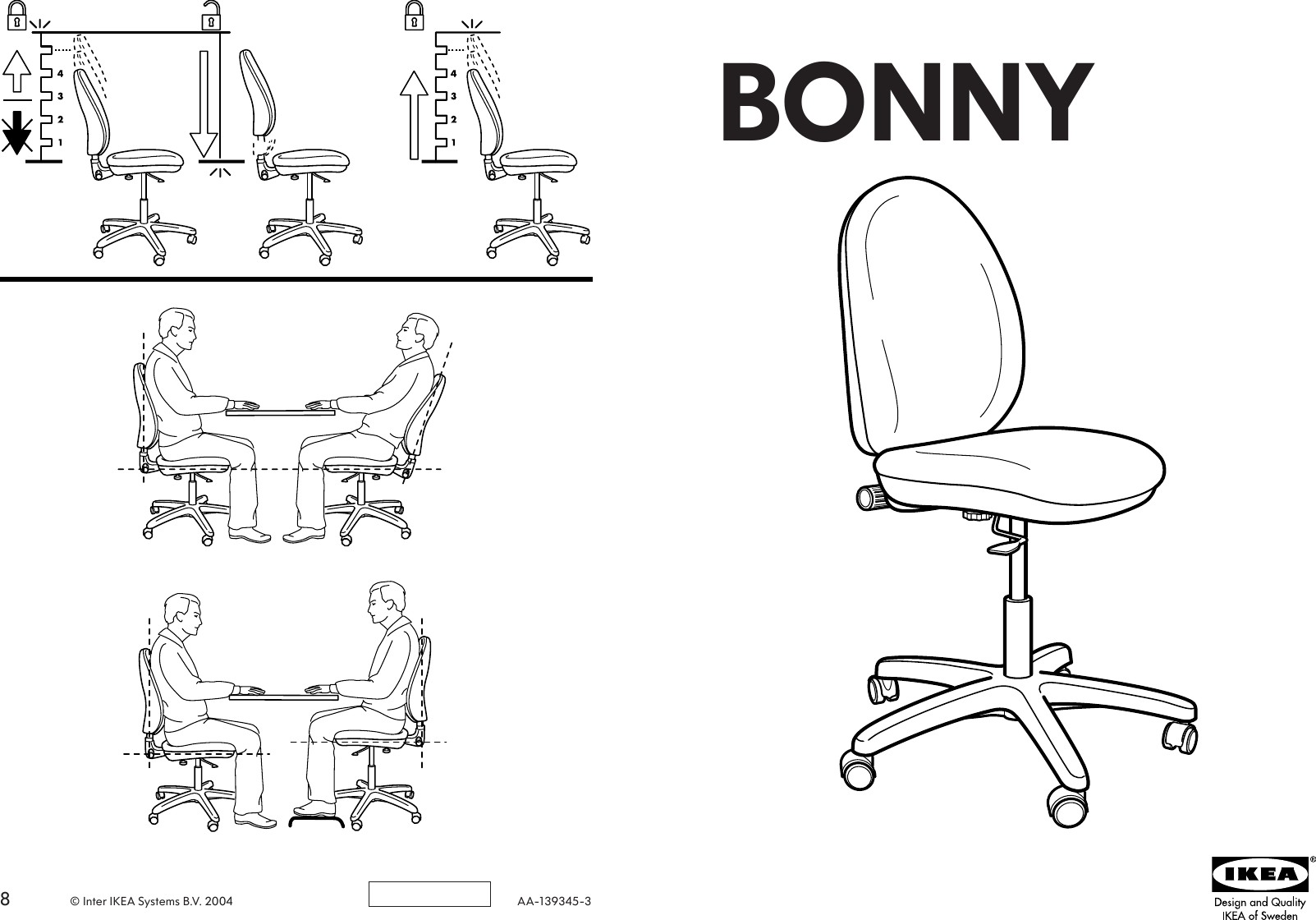 Ikea Bonny Swivel Chair Assembly Instruction 2