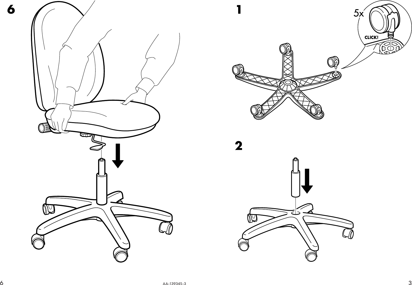 Ikea Bonny Swivel Chair Assembly Instruction 2