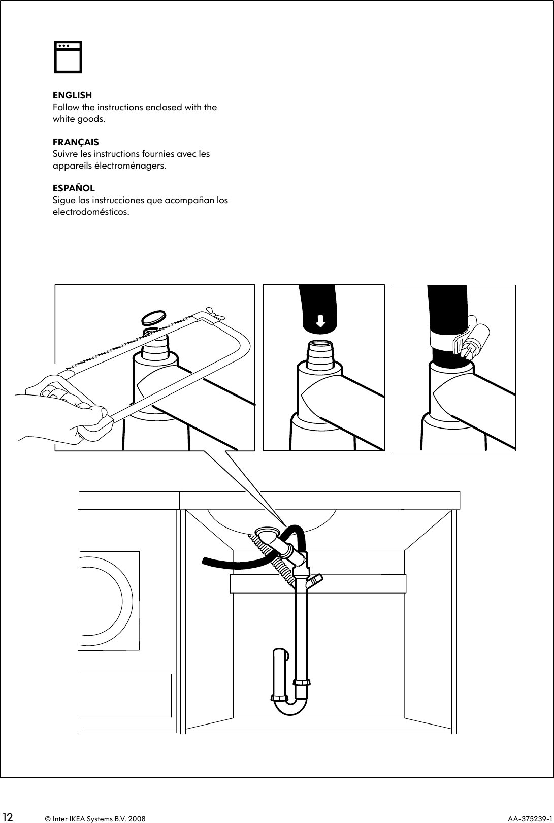 Page 12 of 12 - Ikea Ikea-Braviken-2-Bowl-Sink-55X18X3-Assembly-Instruction