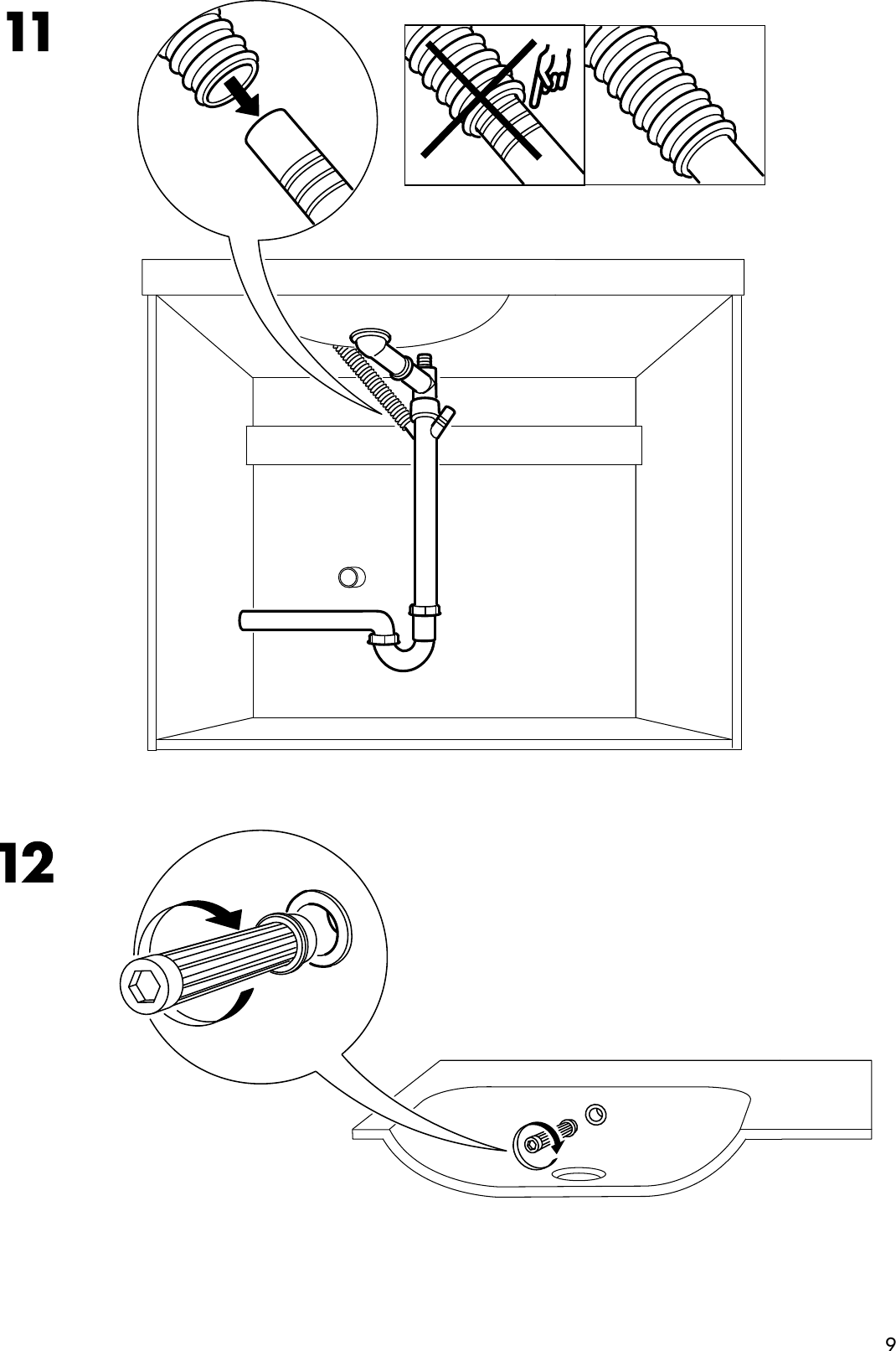 Page 9 of 12 - Ikea Ikea-Braviken-2-Bowl-Sink-55X18X3-Assembly-Instruction