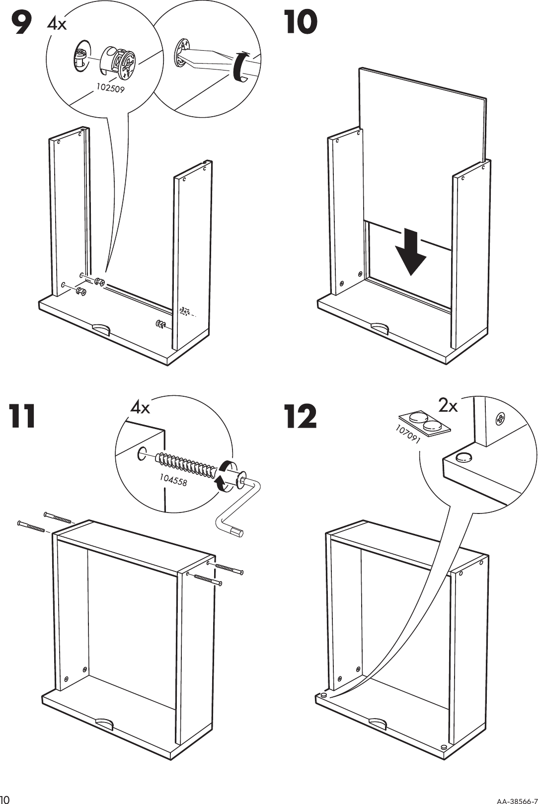 Page 10 of 12 - Ikea Ikea-Brekke-Twin-Bed-W-Storage-Assembly-Instruction