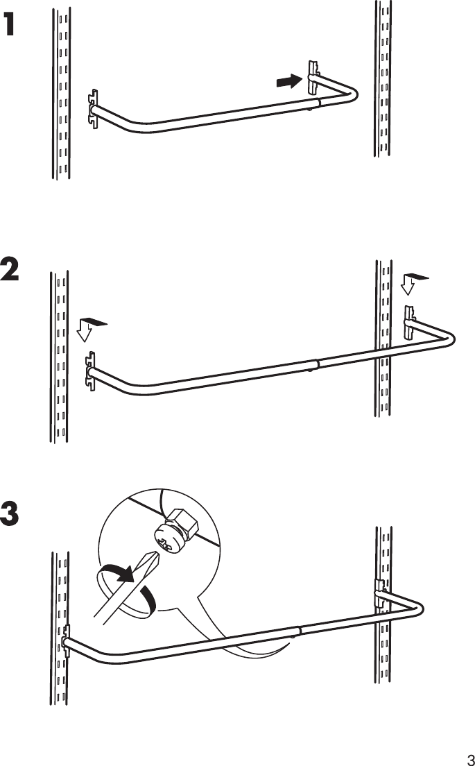 Page 3 of 4 - Ikea Ikea-Broder-Clothes-Rail-31X47-Front-Assembly-Instruction