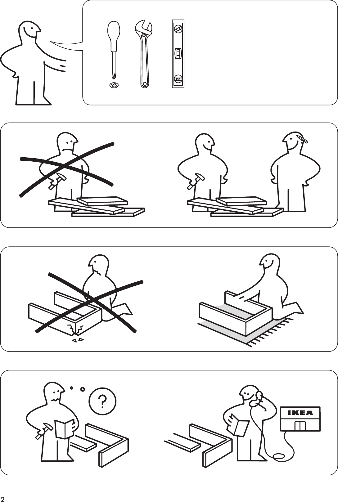 Page 2 of 12 - Ikea Ikea-Broder-T-Foot-Brace-23-Assembly-Instruction