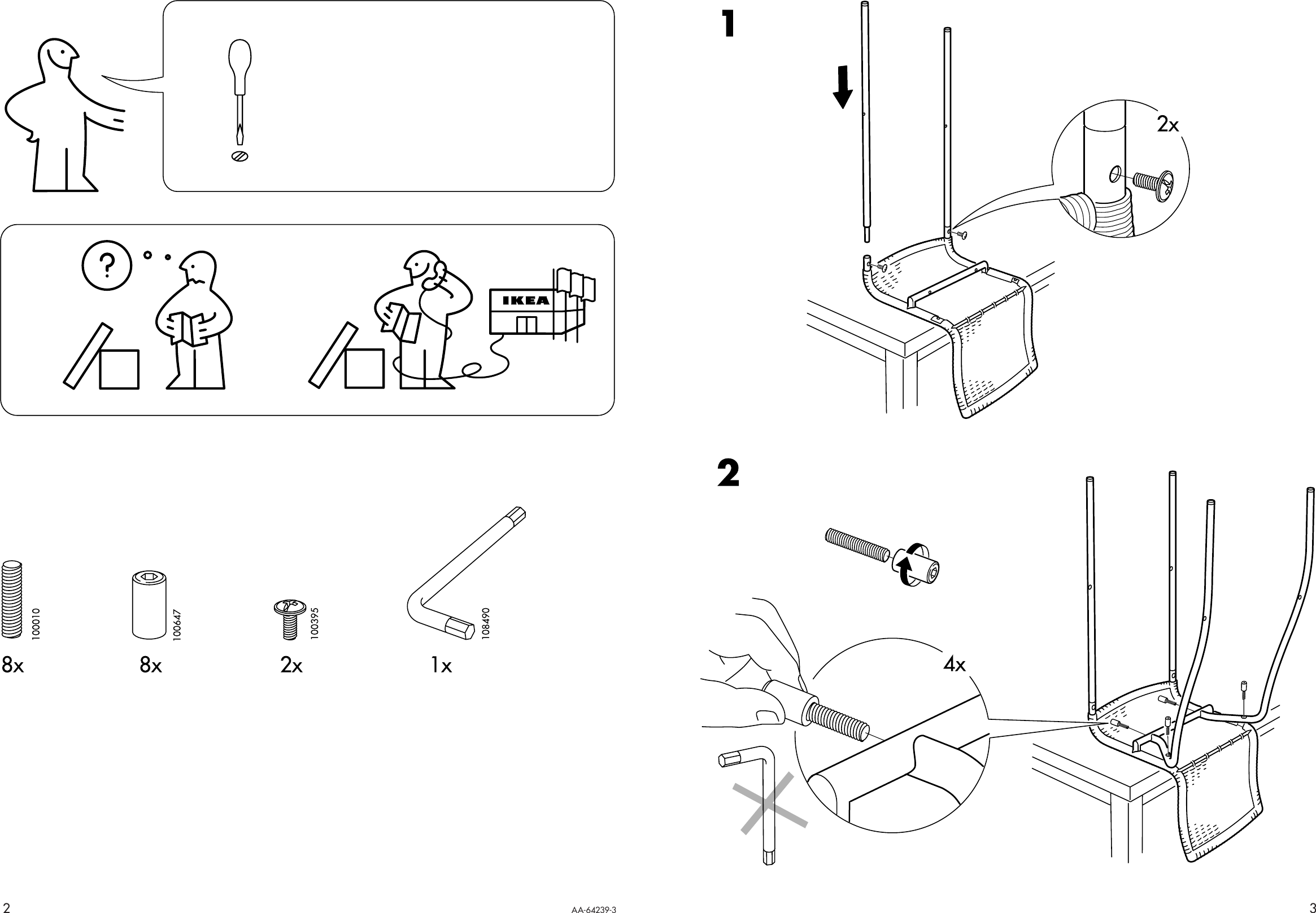 Page 2 of 2 - Ikea Ikea-Cendy-Bar-Stool-Backrst-Assembly-Instruction