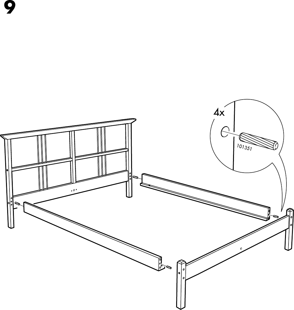 Ikea Dalselv Bed Frame Full Double Assembly Instruction 