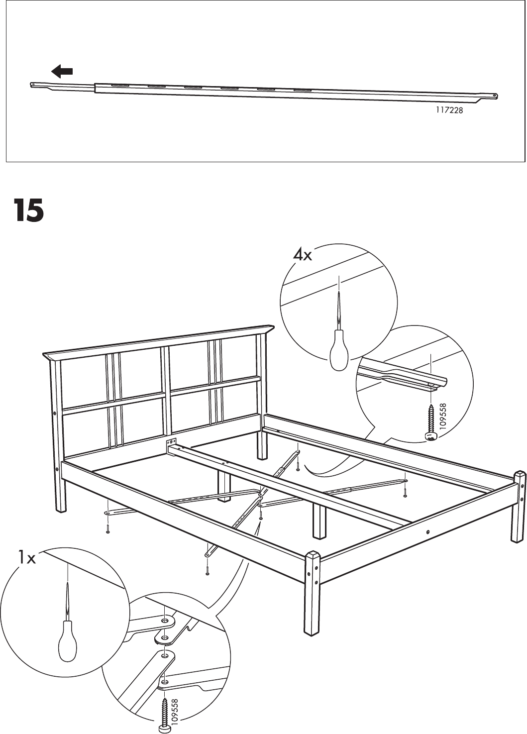 Ikea Dalselv Bed Frame Full Double Assembly Instruction 