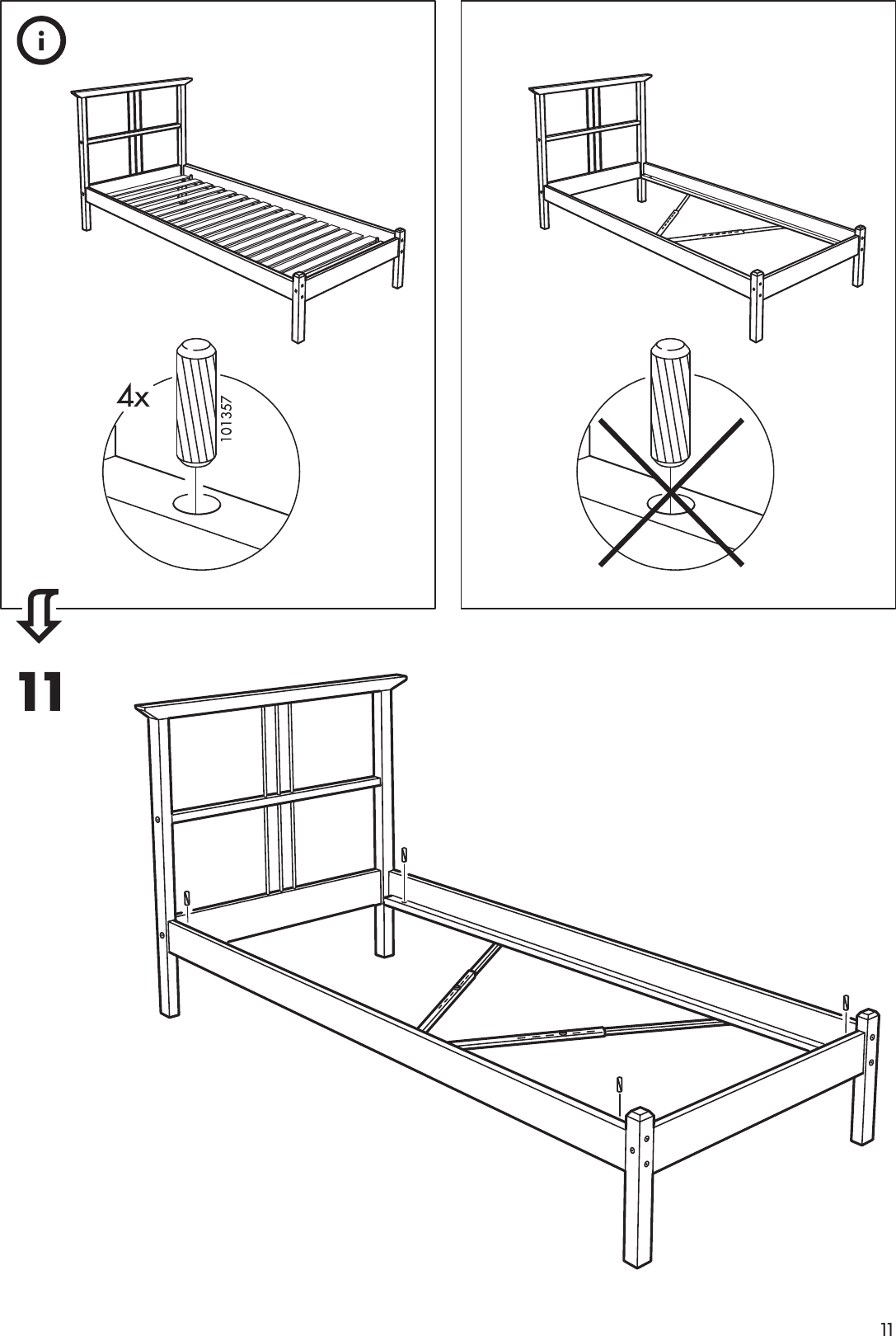 Page 11 of 12 - Ikea Ikea-Dalselv-Bed-Frame-Twin-Assembly-Instruction