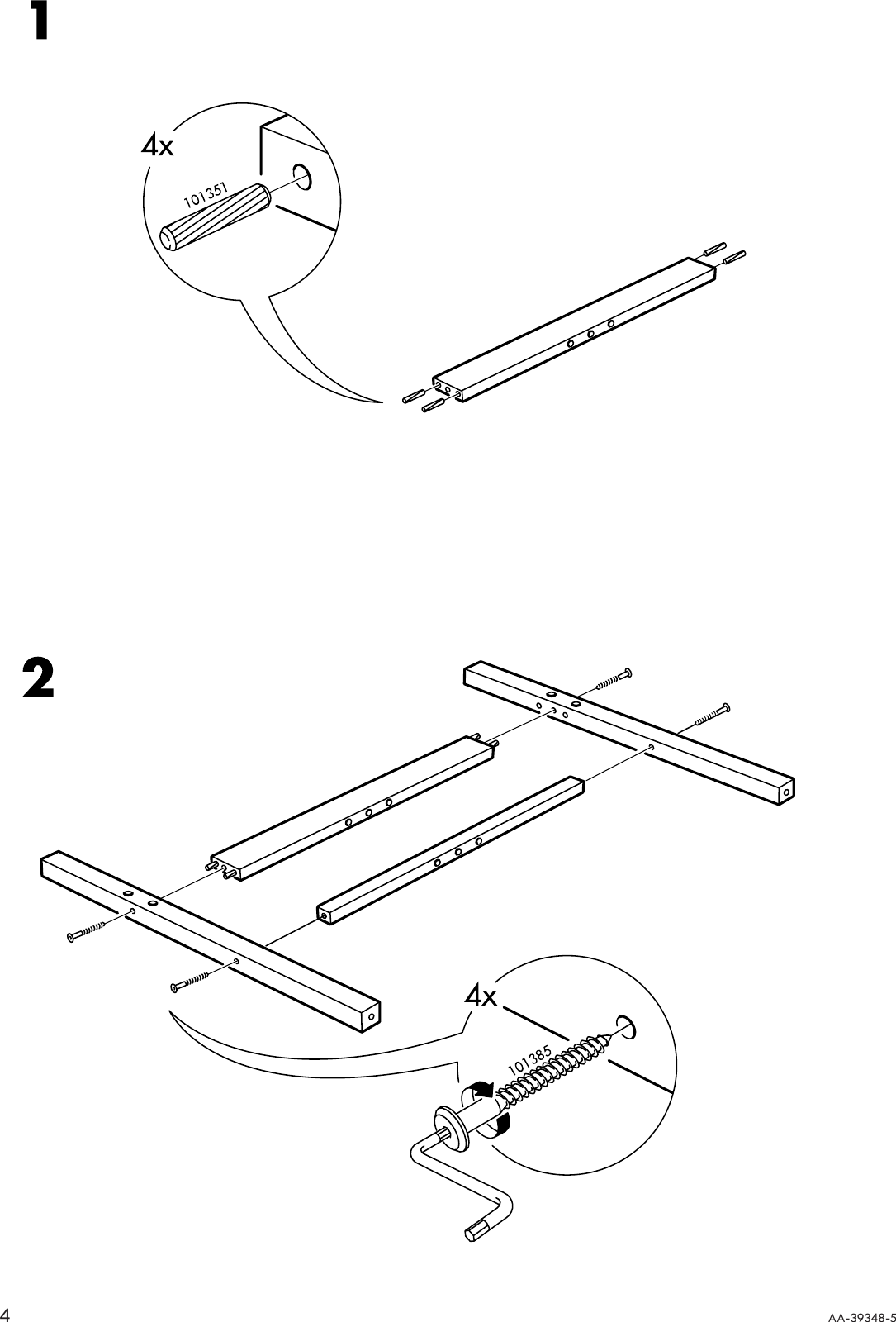 Page 4 of 12 - Ikea Ikea-Dalselv-Bed-Frame-Twin-Assembly-Instruction