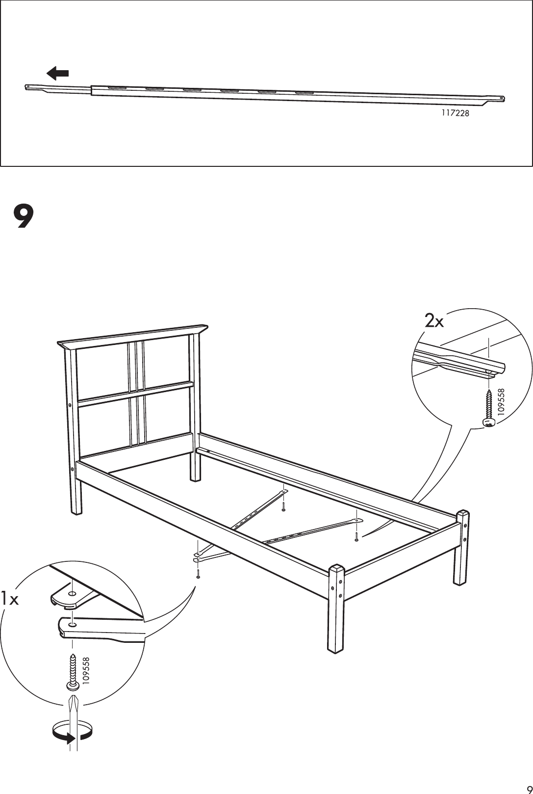 Ikea Dalselv Bed Frame Twin Assembly Instruction 