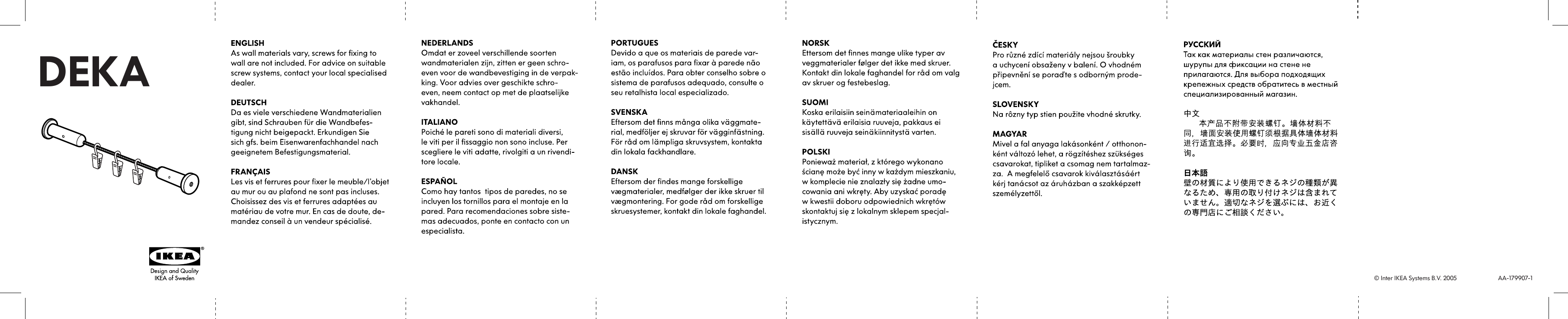 Page 1 of 2 - Ikea Ikea-Deka-Curtain-Wire-118-Assembly-Instruction A7 Dragspel Deka S01