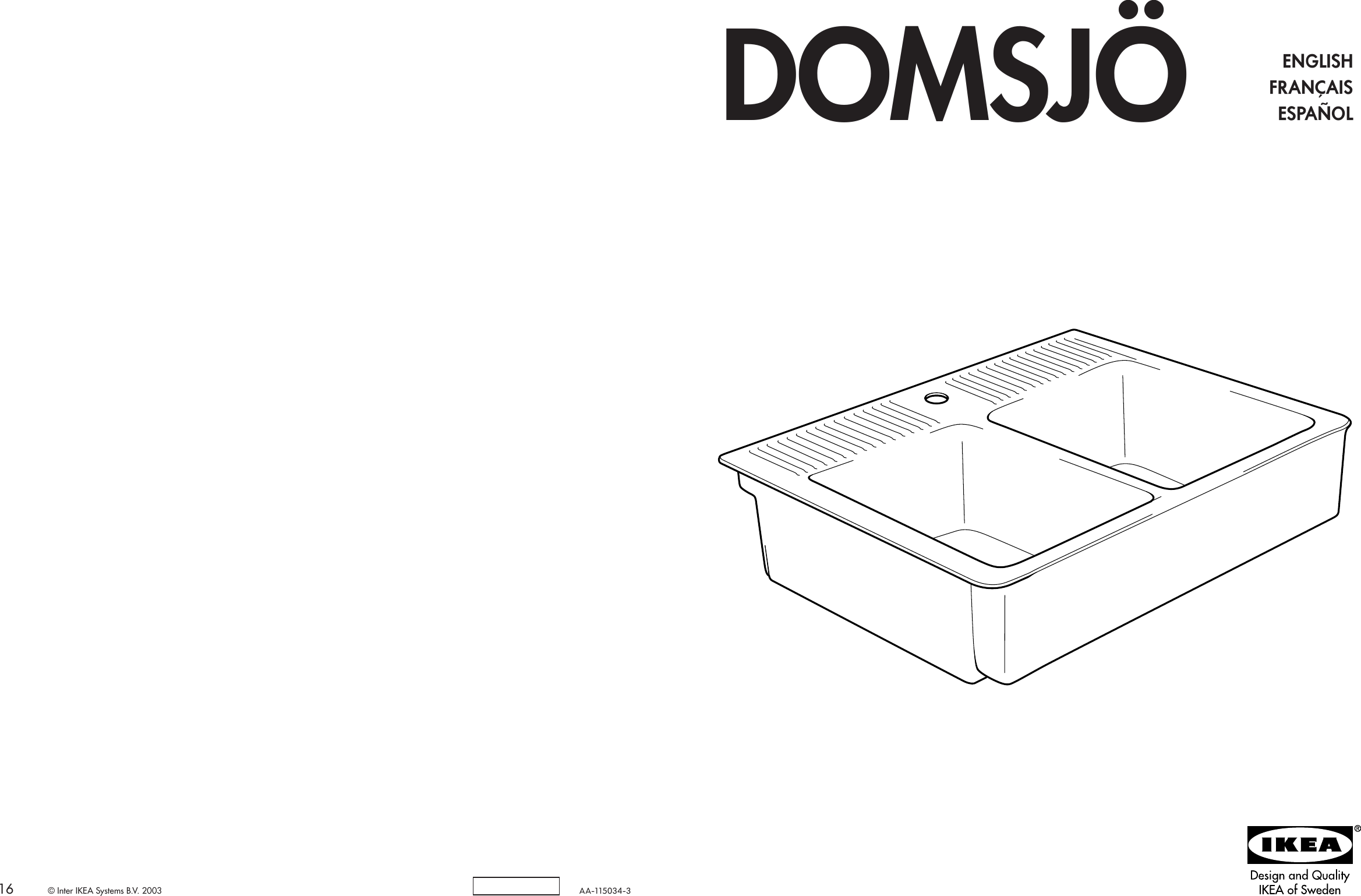 IkeaDomsjaDoubleBowlSink3658X27AssemblyInstruction.1264115023 User Guide Page 1 