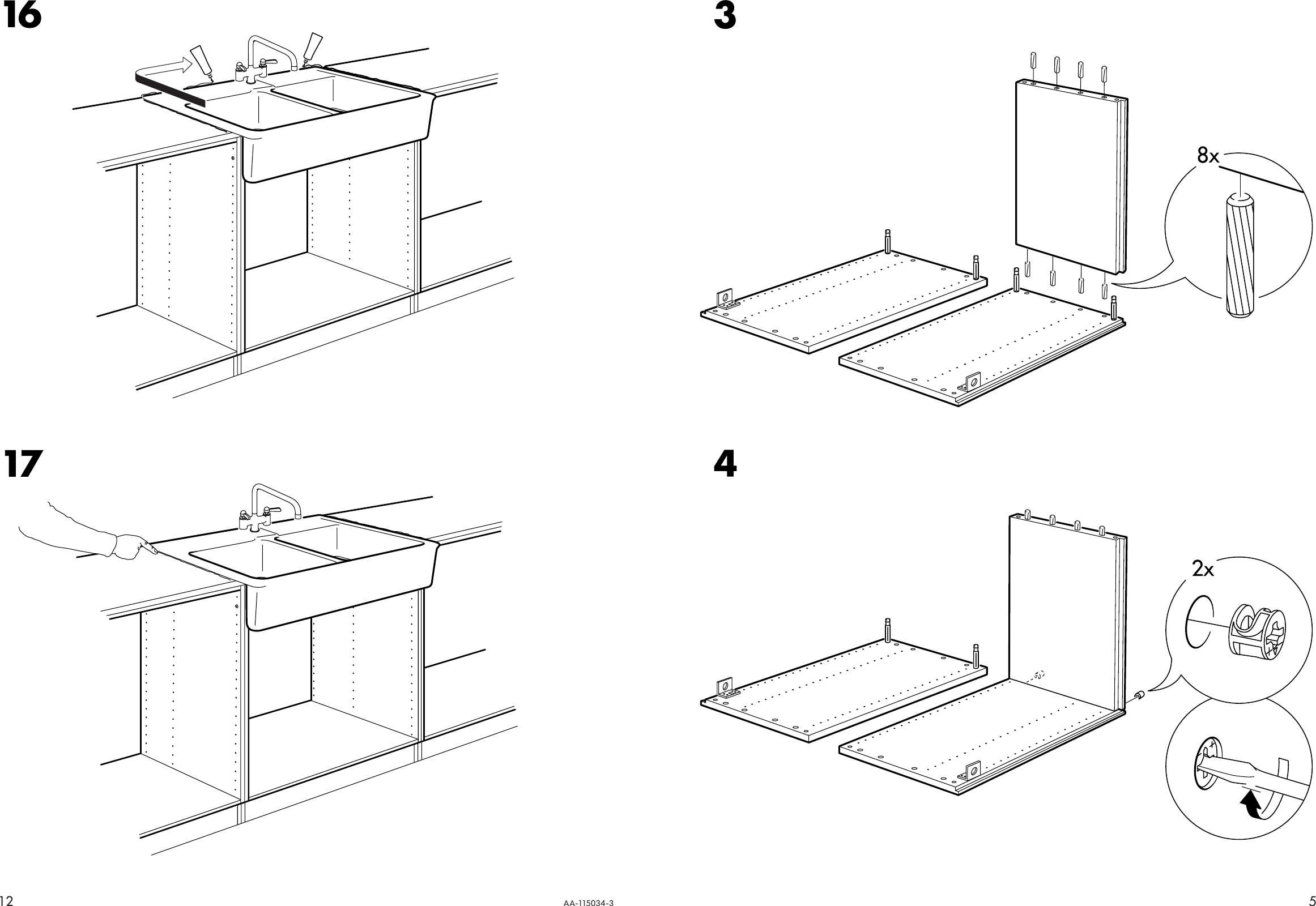 Page 5 of 8 - Ikea Ikea-Domsja-Double-Bowl-Sink-36-5-8X27-Assembly-Instruction