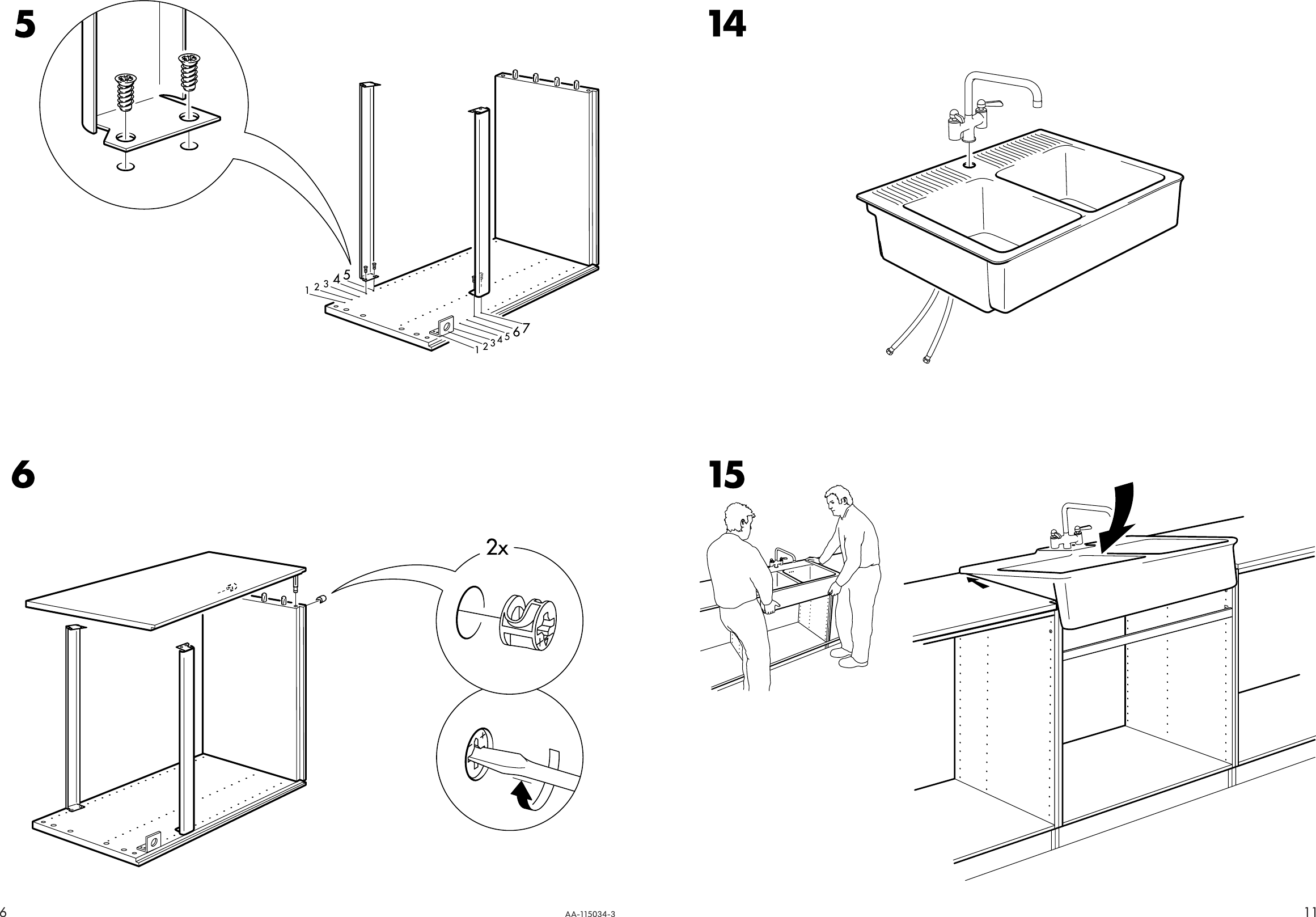 Page 6 of 8 - Ikea Ikea-Domsja-Double-Bowl-Sink-36-5-8X27-Assembly-Instruction