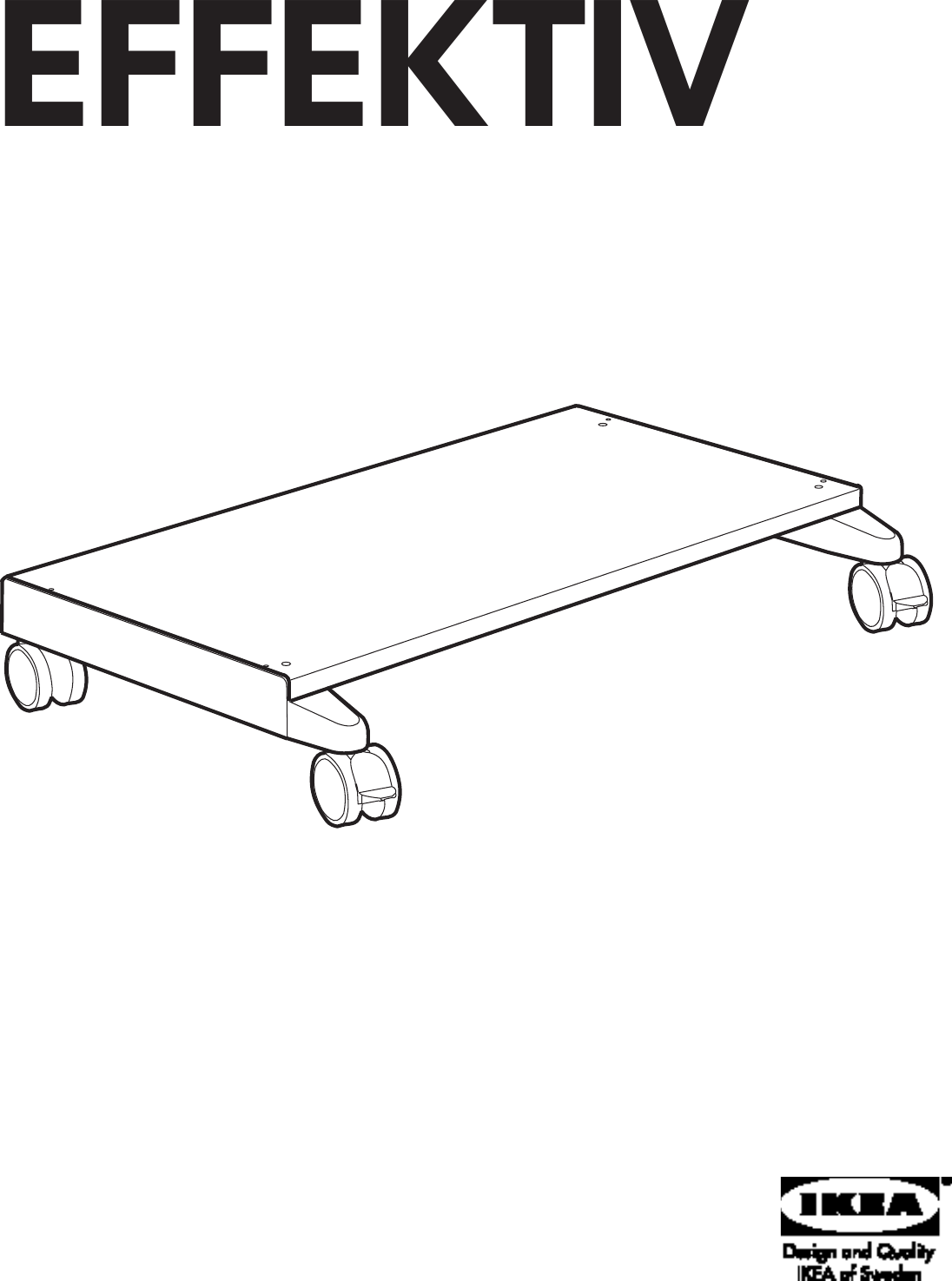 Page 1 of 4 - Ikea Ikea-Effektiv-Base-Casters-33-1-2-Assembly-Instruction