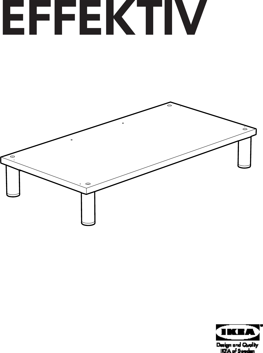 Page 1 of 4 - Ikea Ikea-Effektiv-Base-Legs-33-1-2-Assembly-Instruction