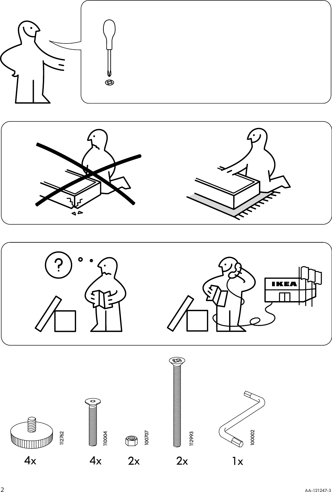 Page 2 of 4 - Ikea Ikea-Effektiv-Base-Legs-33-1-2-Assembly-Instruction
