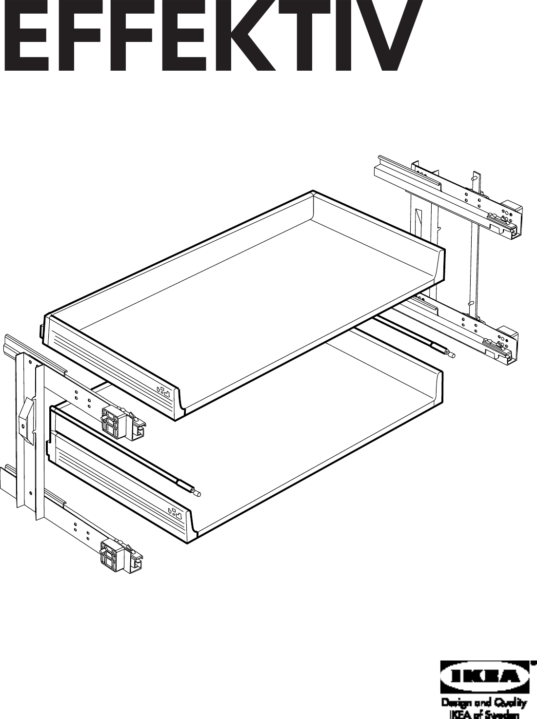 Ikea Effektiv Drawer Without Front Set Assembly Instruction