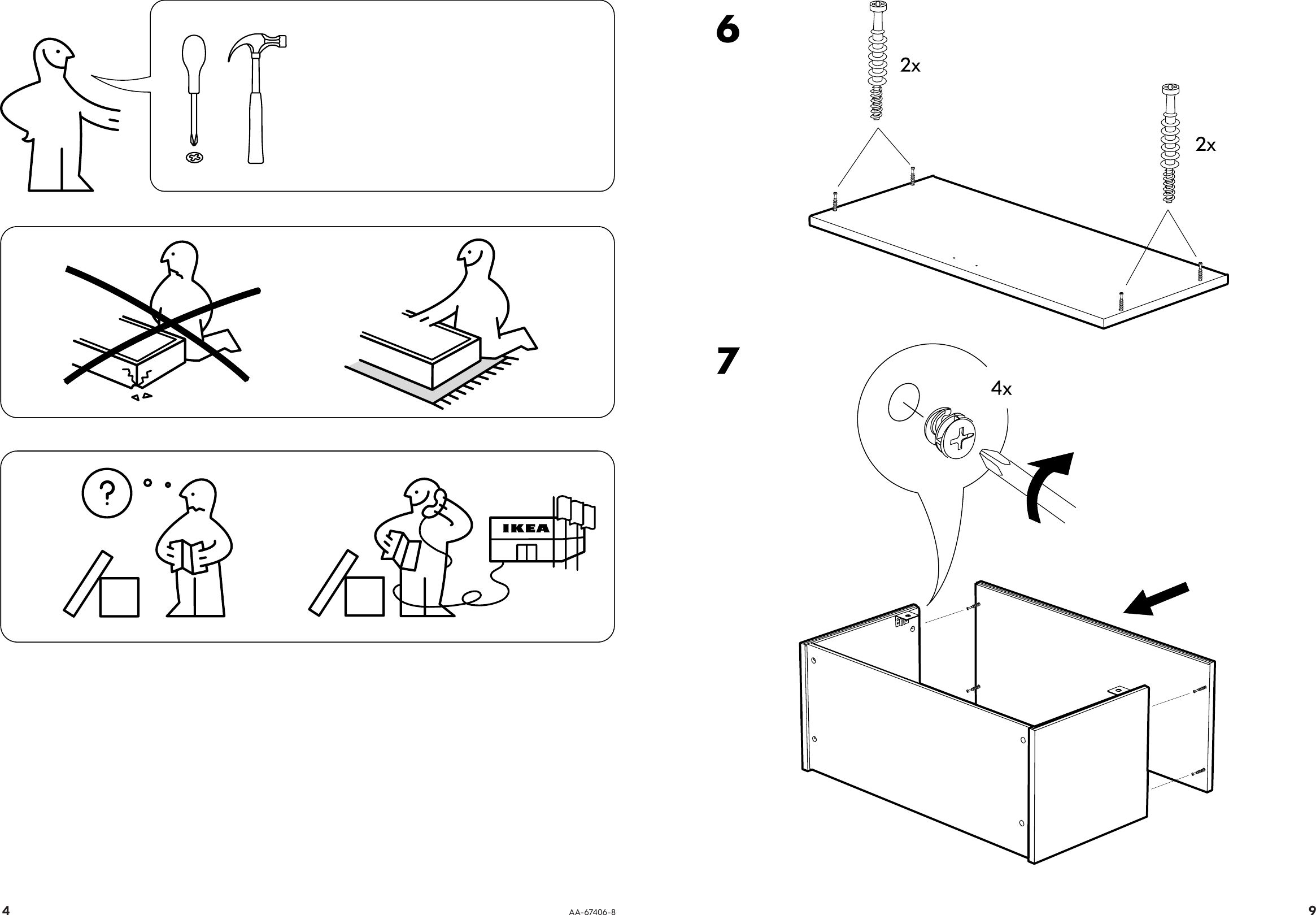 Page 4 of 6 - Ikea Ikea-Effektiv-Wall-Cabinet-Frame-Low-33-1-2-Assembly-Instruction