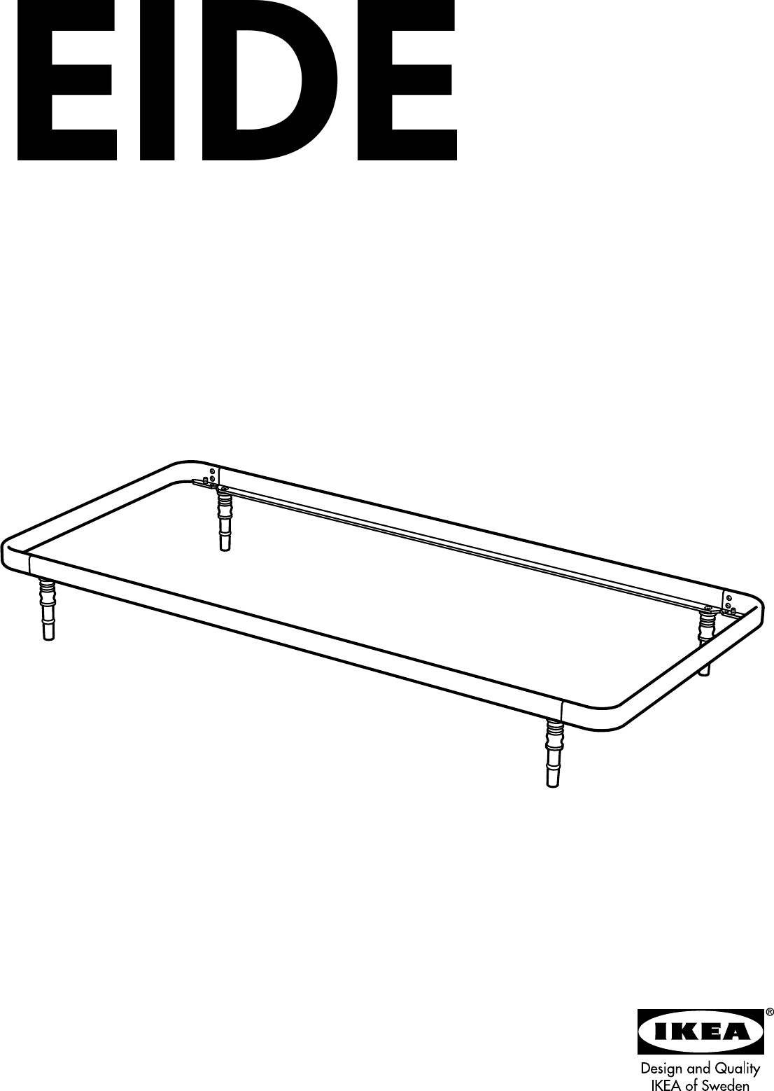 Page 1 of 4 - Ikea Ikea-Eide-Bed-Frame-Twin-Assembly-Instruction