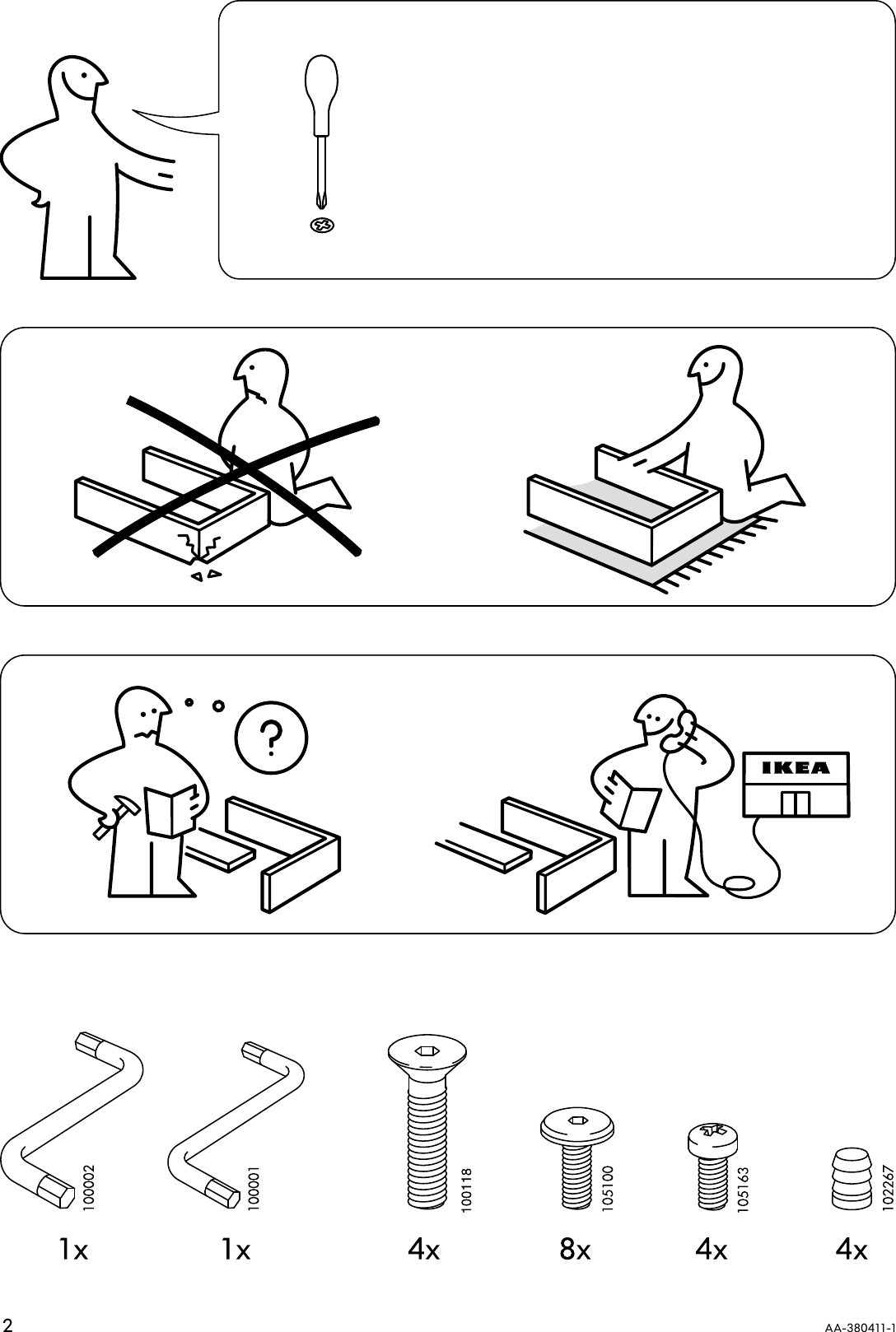 Page 2 of 4 - Ikea Ikea-Eide-Bed-Frame-Twin-Assembly-Instruction