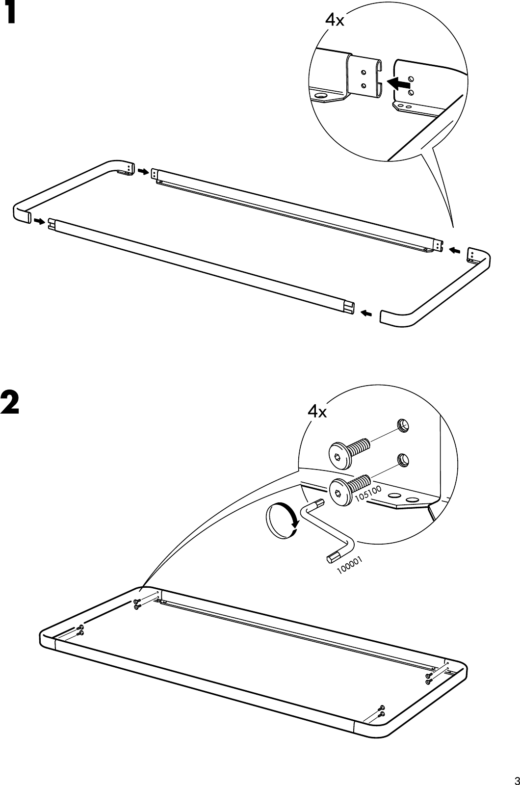 Page 3 of 4 - Ikea Ikea-Eide-Bed-Frame-Twin-Assembly-Instruction