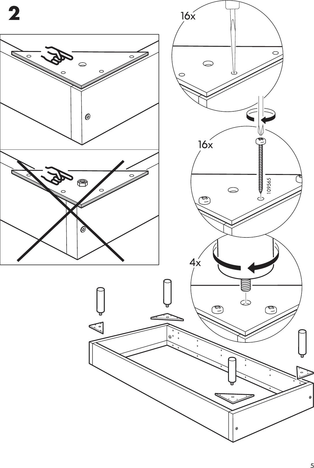 Page 5 of 8 - Ikea Ikea-Eina-Bed-Frame-Twin-Assembly-Instruction