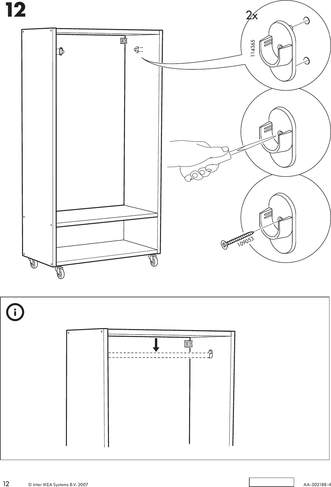 Page 12 of 12 - Ikea Ikea-Eina-Wardrobe-Assembly-Instruction