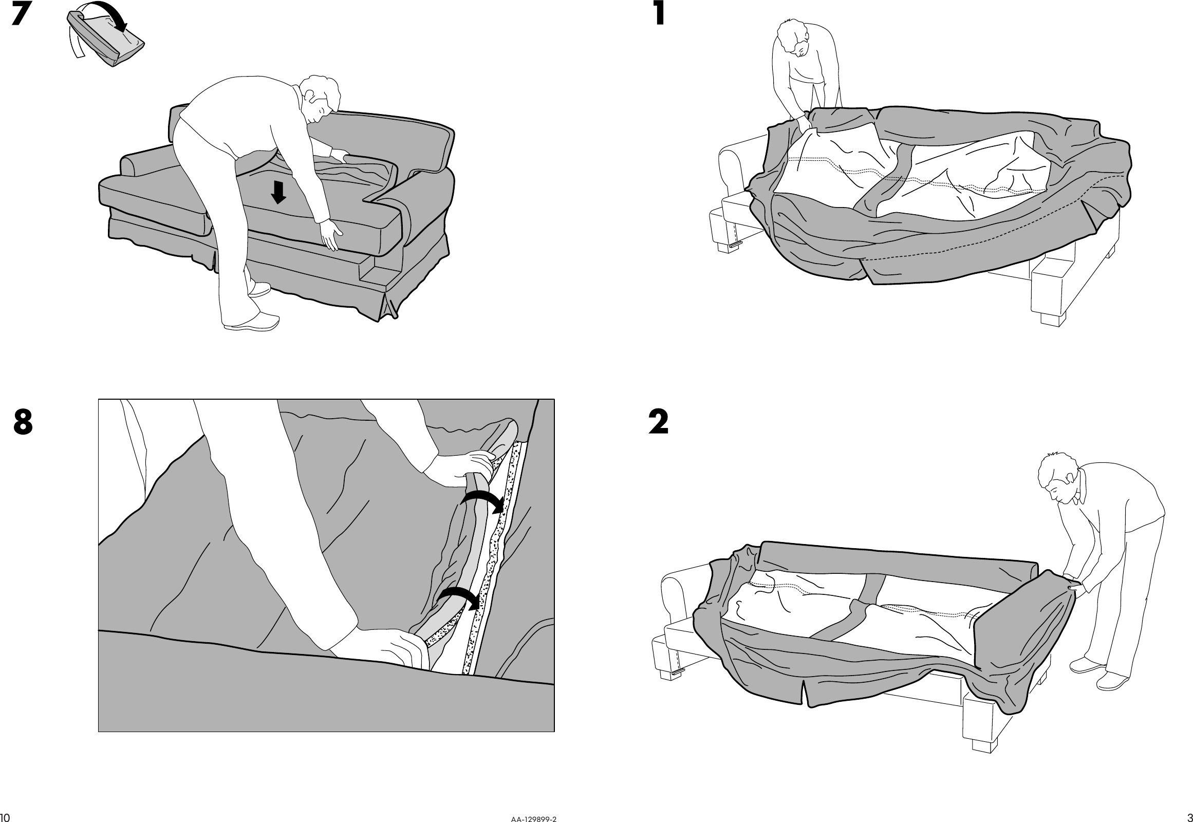 Page 3 of 6 - Ikea Ikea-Ekeskog-Sofa-Bed-Cover-Assembly-Instruction