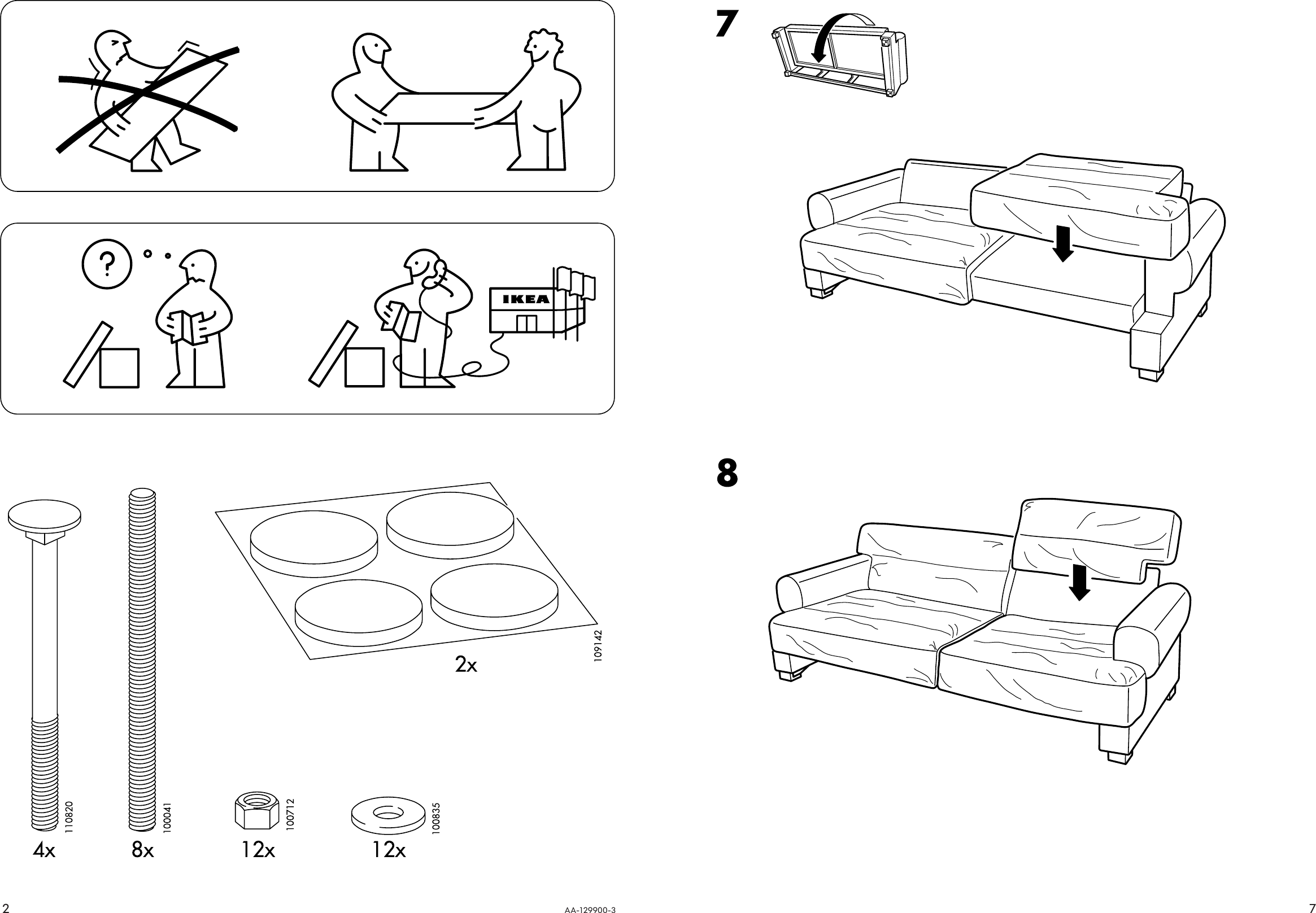 Page 2 of 4 - Ikea Ikea-Ekeskog-Sofa-Bed-Frame-Assembly-Instruction-3  Ikea-ekeskog-sofa-bed-frame-assembly-instruction