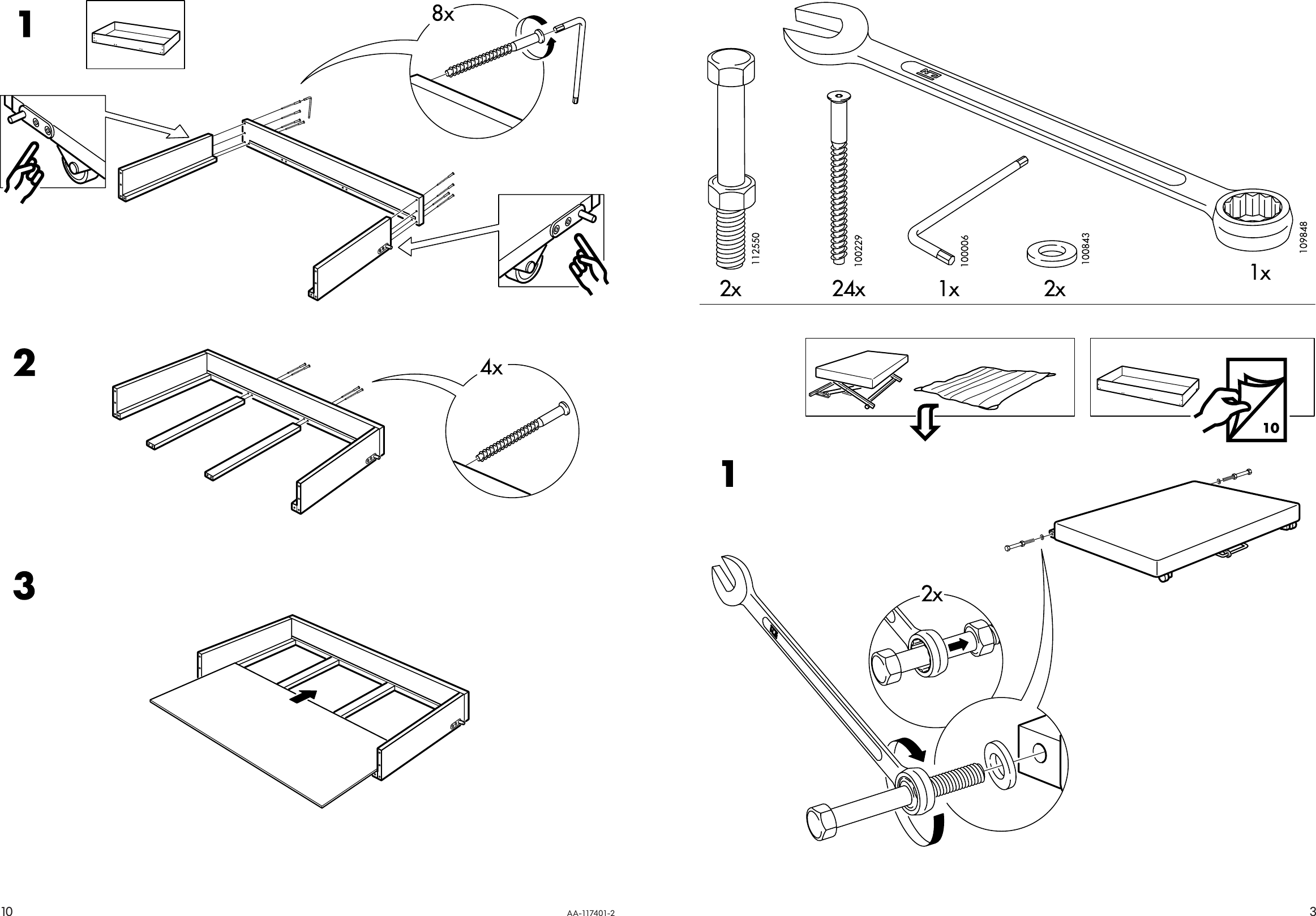 Page 3 of 6 - Ikea Ikea-Ektorp-Bed-Mech-Storbx-Mat-Protct-Us-Assembly-Instruction
