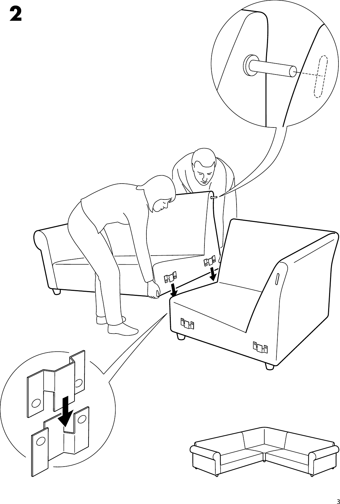 Page 3 of 4 - Ikea Ikea-Ektorp-Corner-Sofa-Frame-2-2-Assembly-Instruction