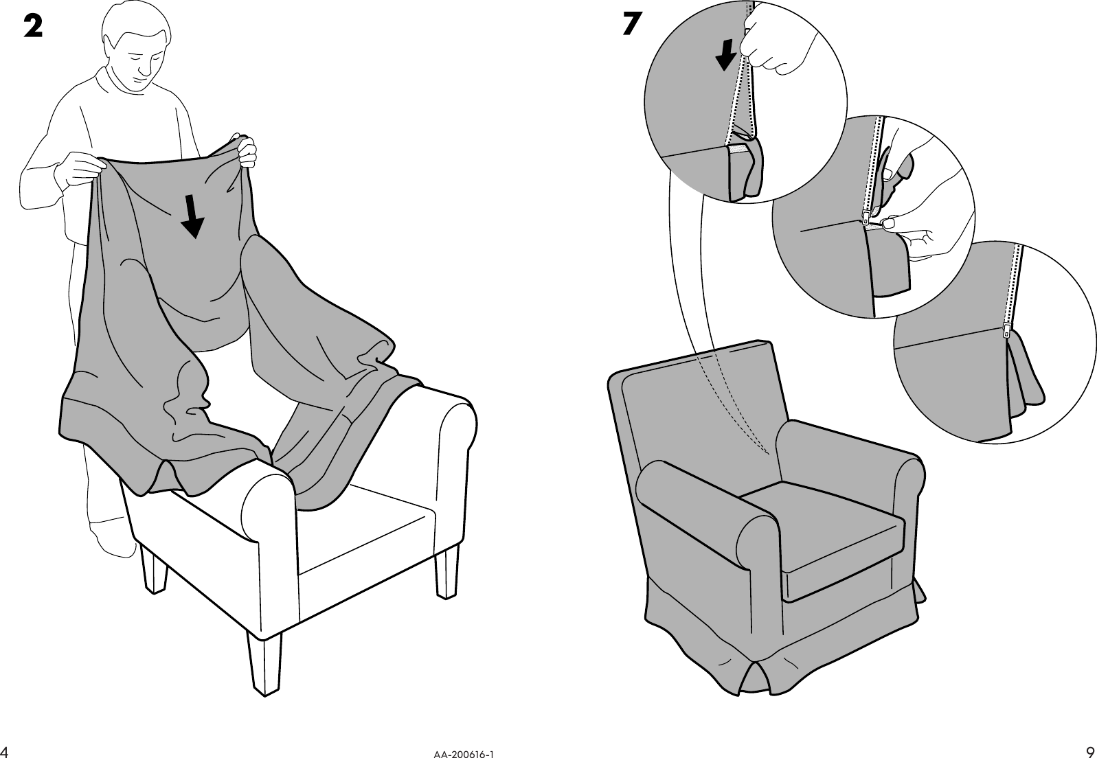 Page 4 of 6 - Ikea Ikea-Ektorp-Jennylund-Chair-Cover-Assembly-Instruction