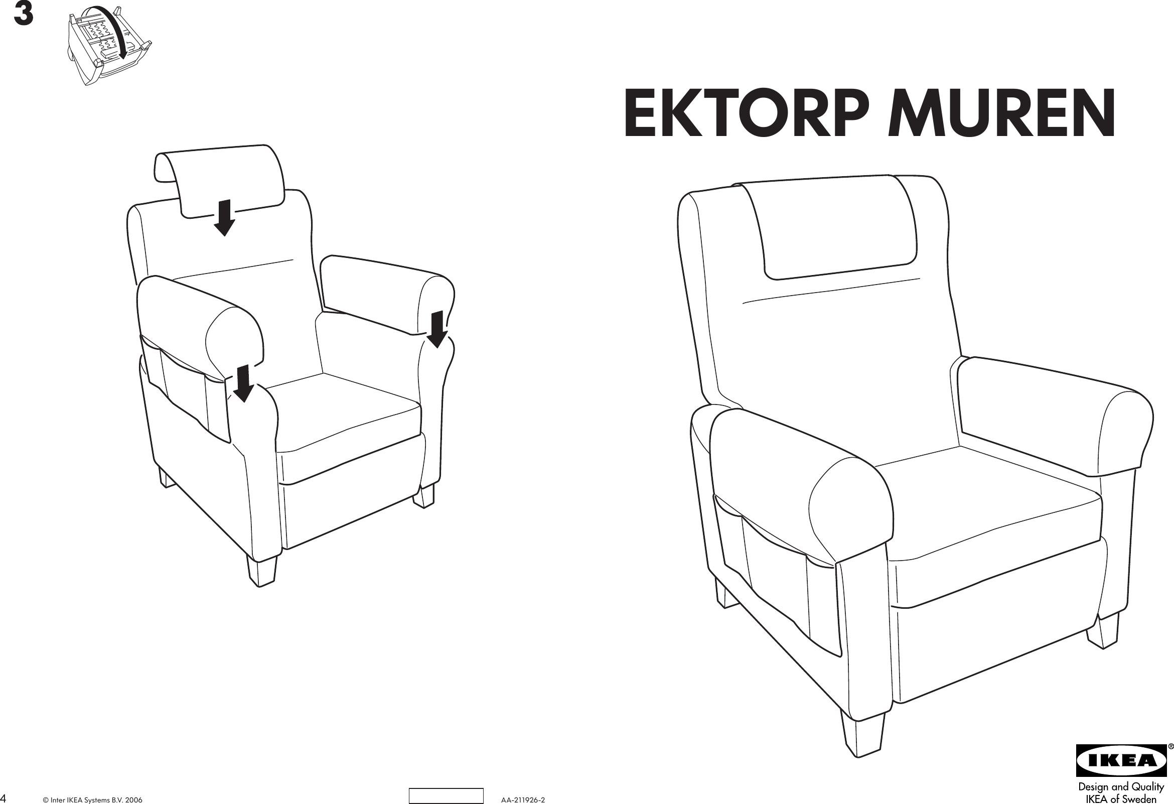 Page 1 of 2 - Ikea Ikea-Ektorp-Muren-Recliner-Assembly-Instruction