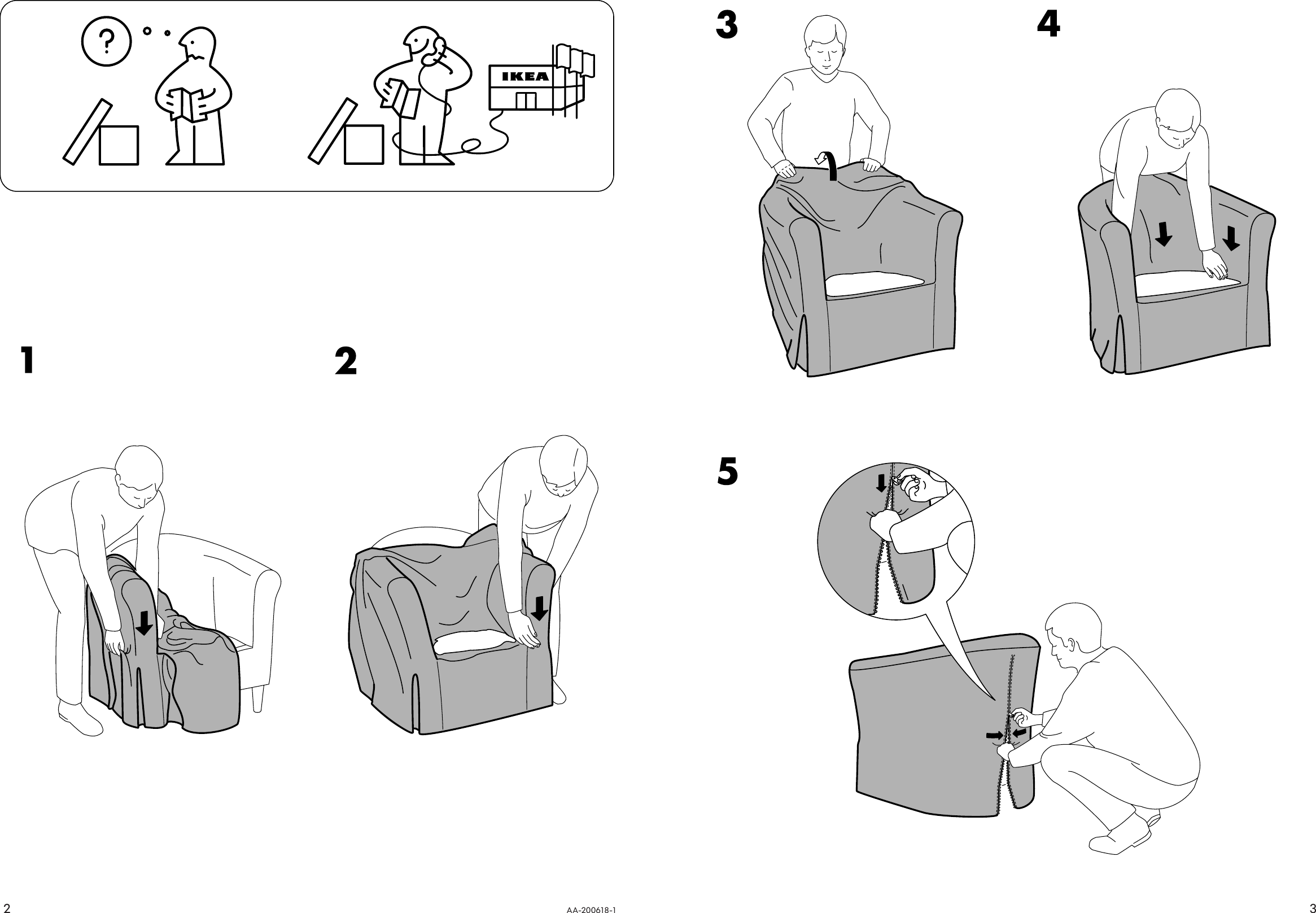 Page 2 of 2 - Ikea Ikea-Ektorp-Tullsta-Chair-Cover-Assembly-Instruction