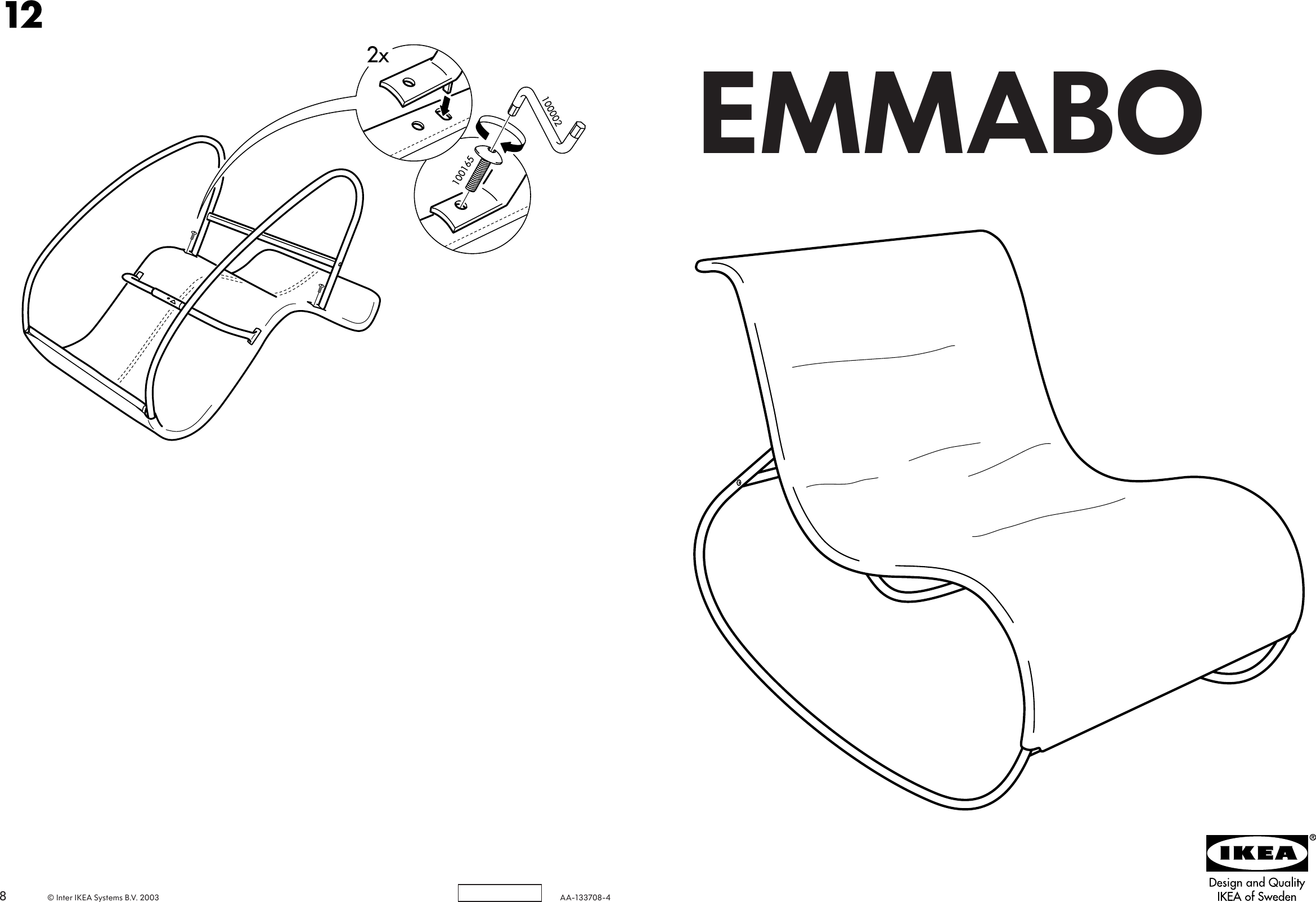 Page 1 of 4 - Ikea Ikea-Emmabo-Rocking-Chair-Assembly-Instruction-2  Ikea-emmabo-rocking-chair-assembly-instruction