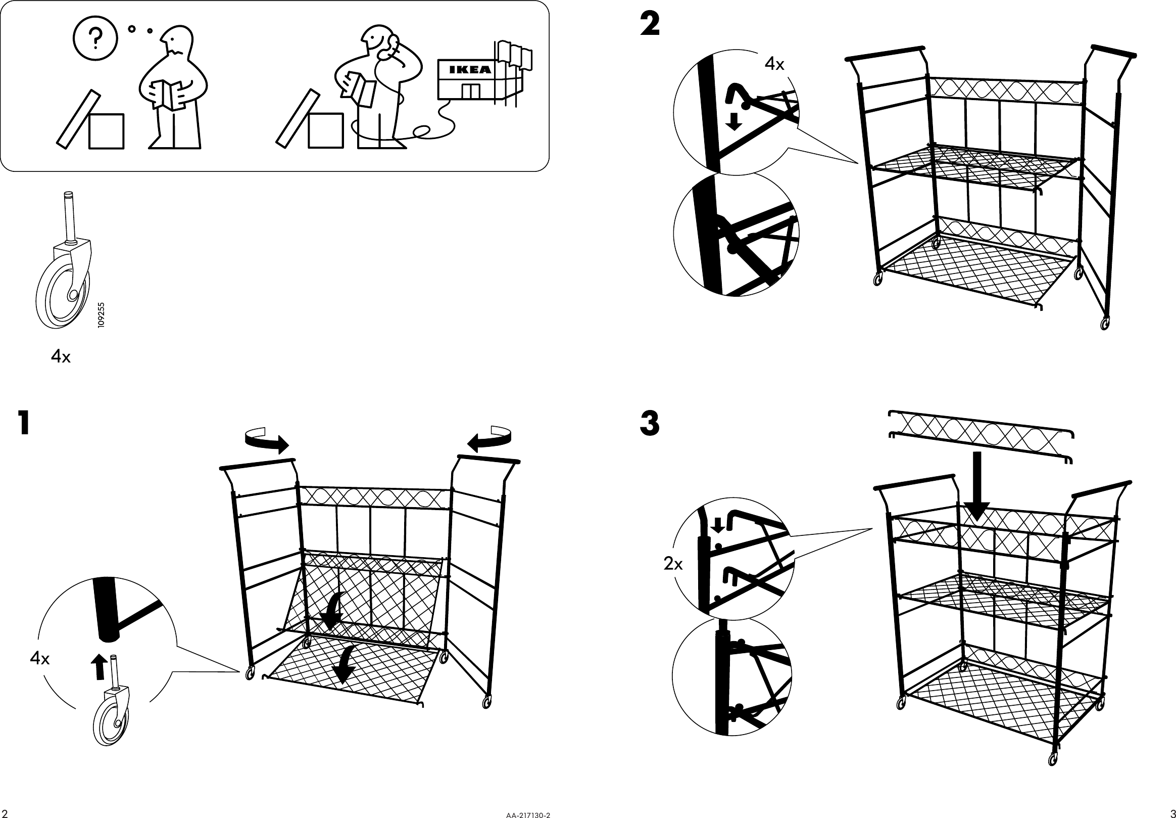 Page 2 of 2 - Ikea Ikea-Emrik-Storage-Unit-Casters-25X30-Assembly-Instruction