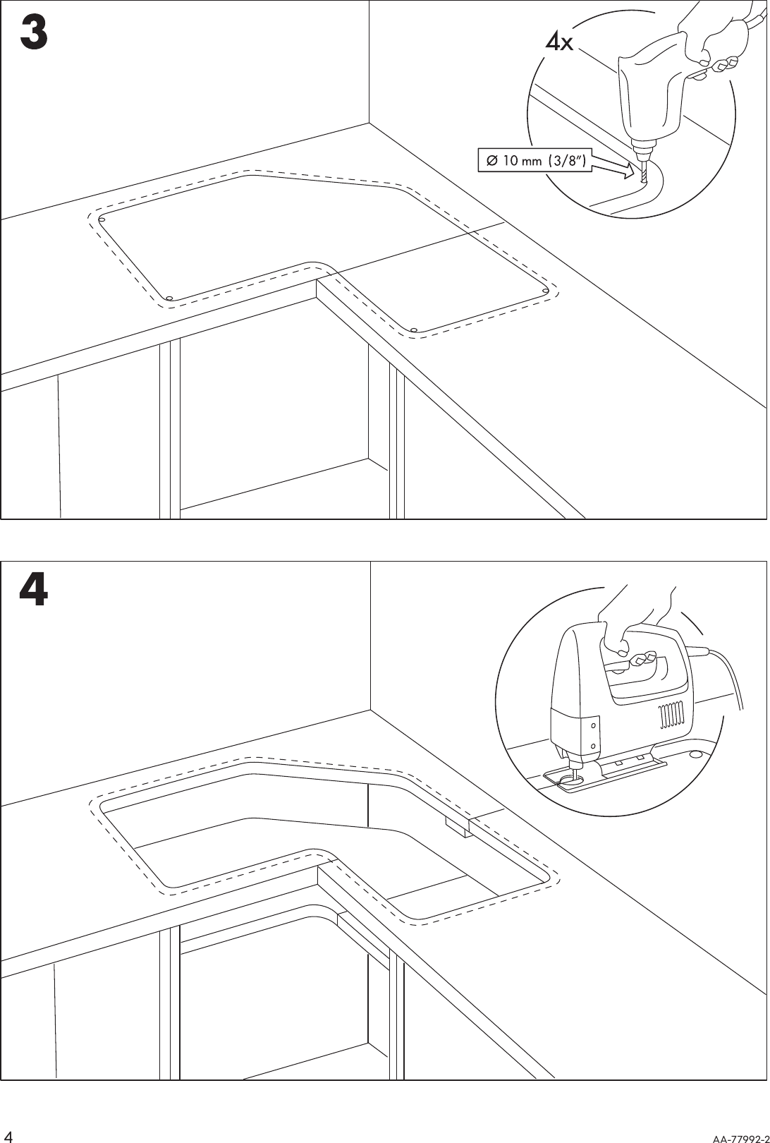 Page 4 of 8 - Ikea Ikea-Emsen-Double-Bowl-Corner-Sink-34X34-Assembly-Instruction
