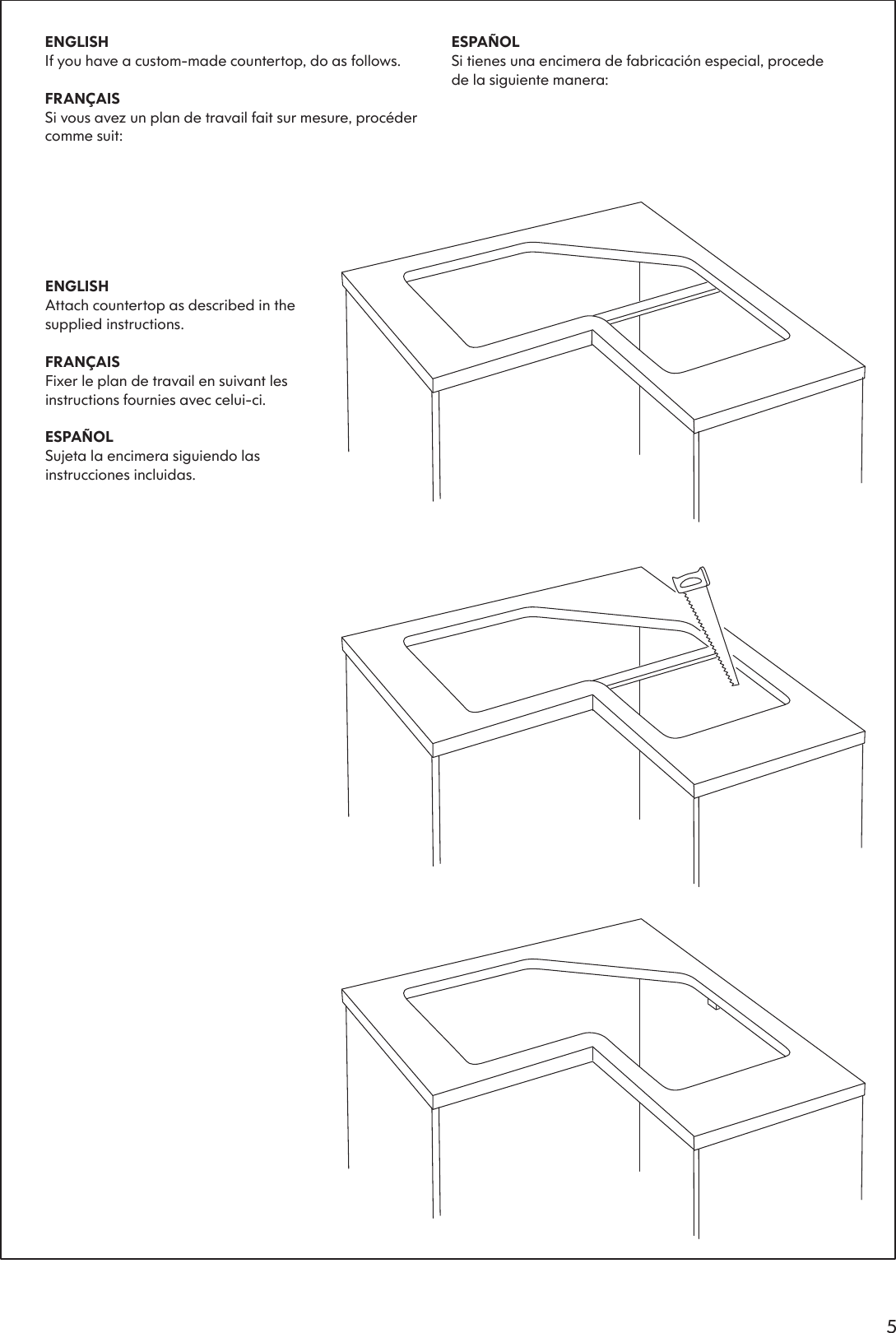Page 5 of 8 - Ikea Ikea-Emsen-Double-Bowl-Corner-Sink-34X34-Assembly-Instruction