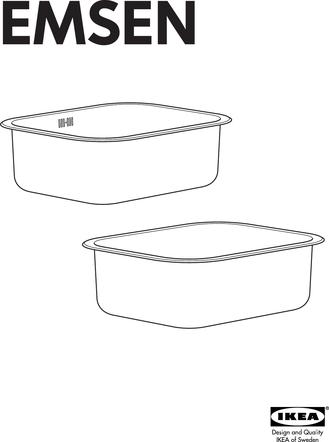 Page 1 of 8 - Ikea Ikea-Emsen-Single-Bowl-Inset-Sink-22X18-Assembly-Instruction