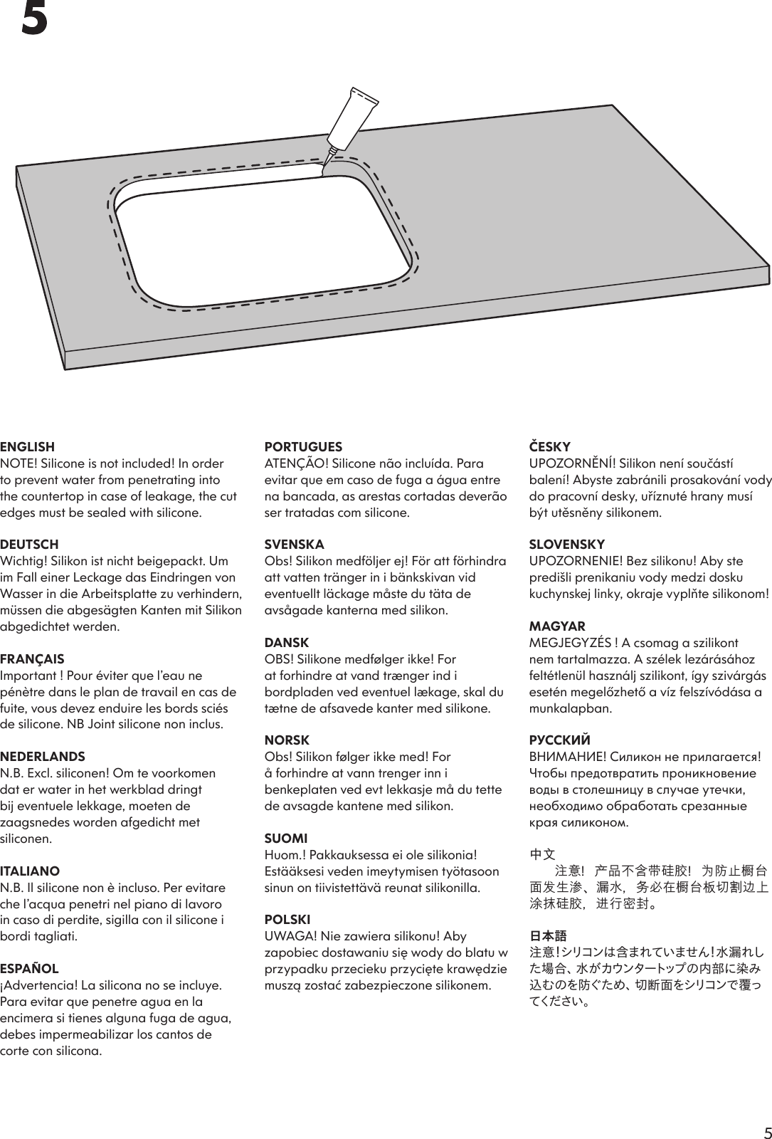 Page 5 of 8 - Ikea Ikea-Emsen-Single-Bowl-Inset-Sink-22X18-Assembly-Instruction