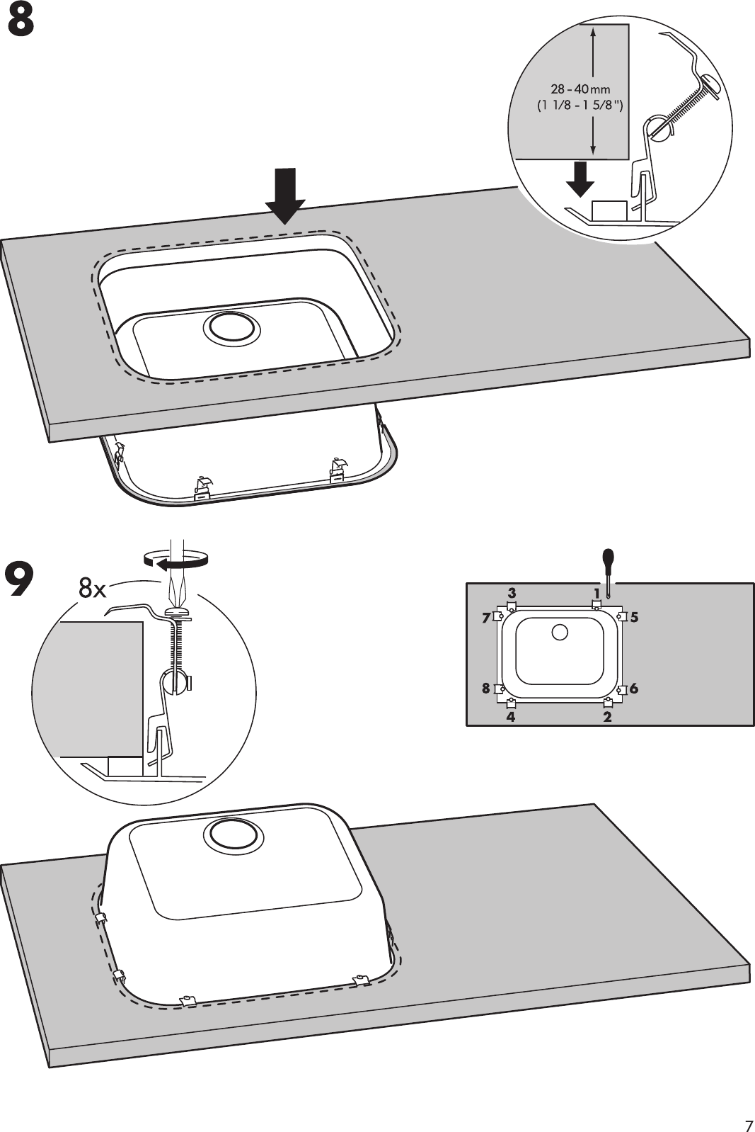 Page 7 of 8 - Ikea Ikea-Emsen-Single-Bowl-Inset-Sink-22X18-Assembly-Instruction